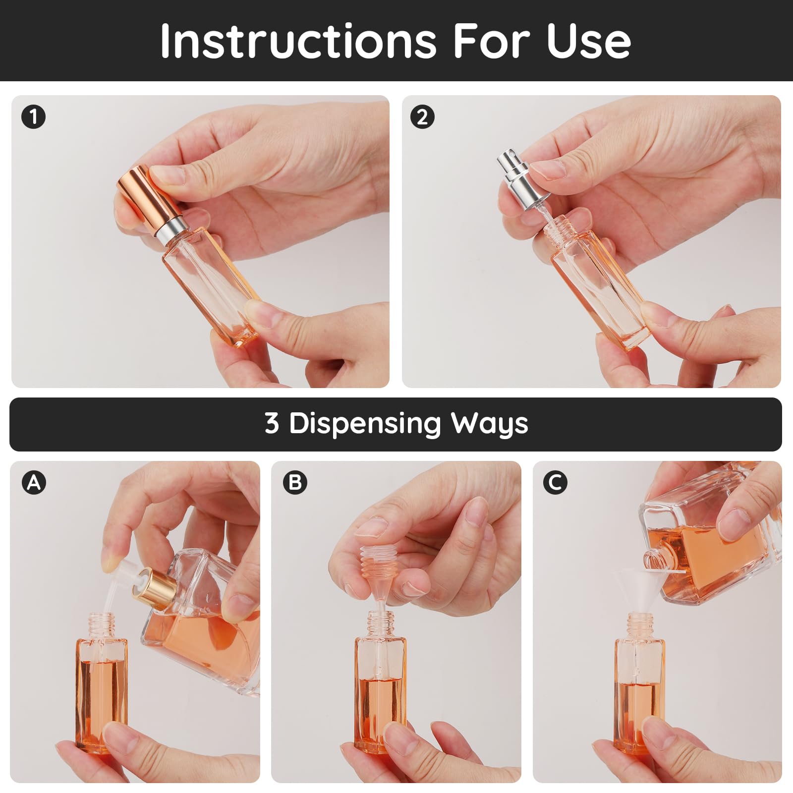 Segbeauty Travel Perfume Atomizer Refillable, 10 Packs Empty Perfume Spray Bottles, 10Ml Mini Pocket Travel Cologne Sprayer Fine