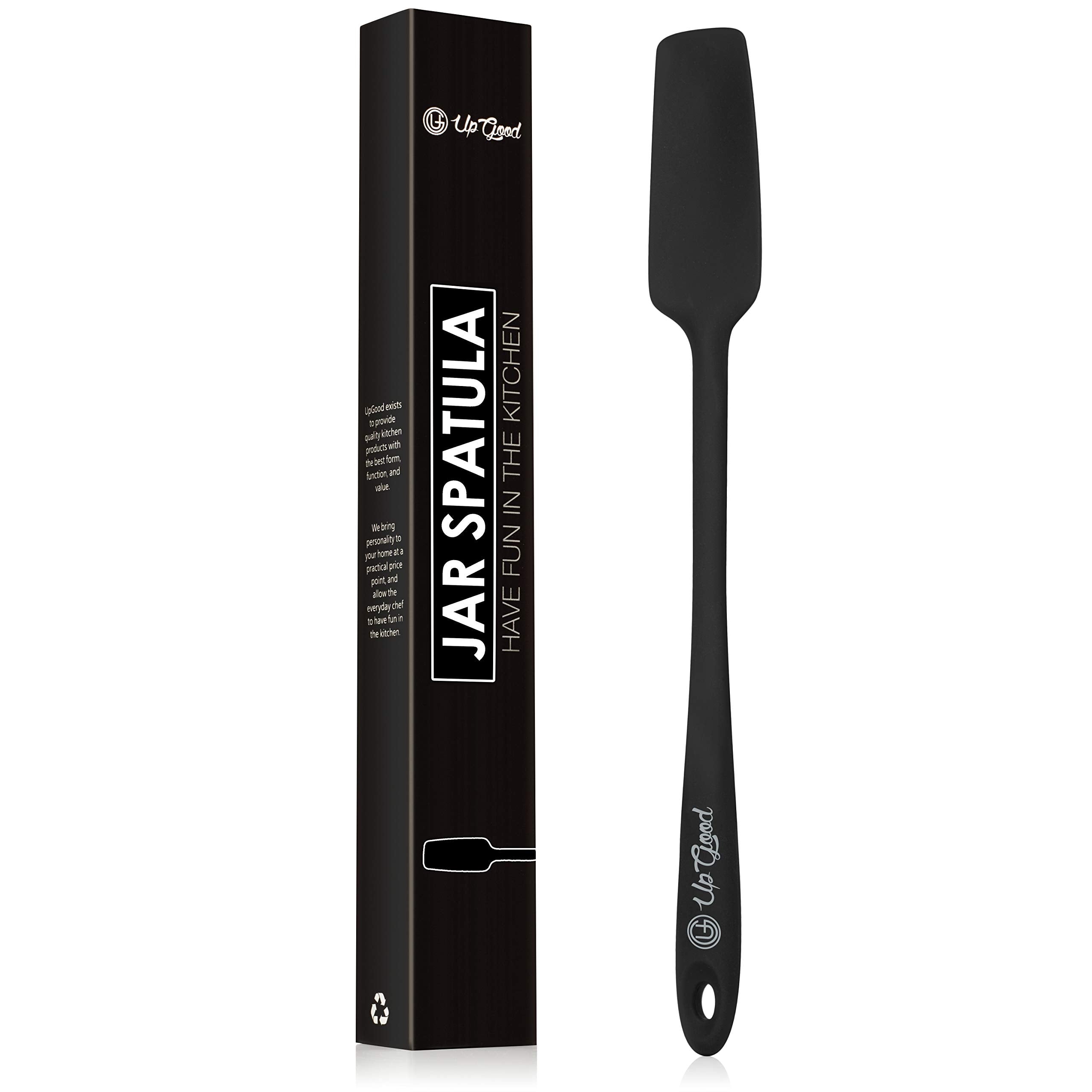 Silicone Jar Spatula | 600F Heat Resistant Non-Stick Rubber Scraper | Perfect For Jars, Smoothies, Blenders | One Piece Utensils