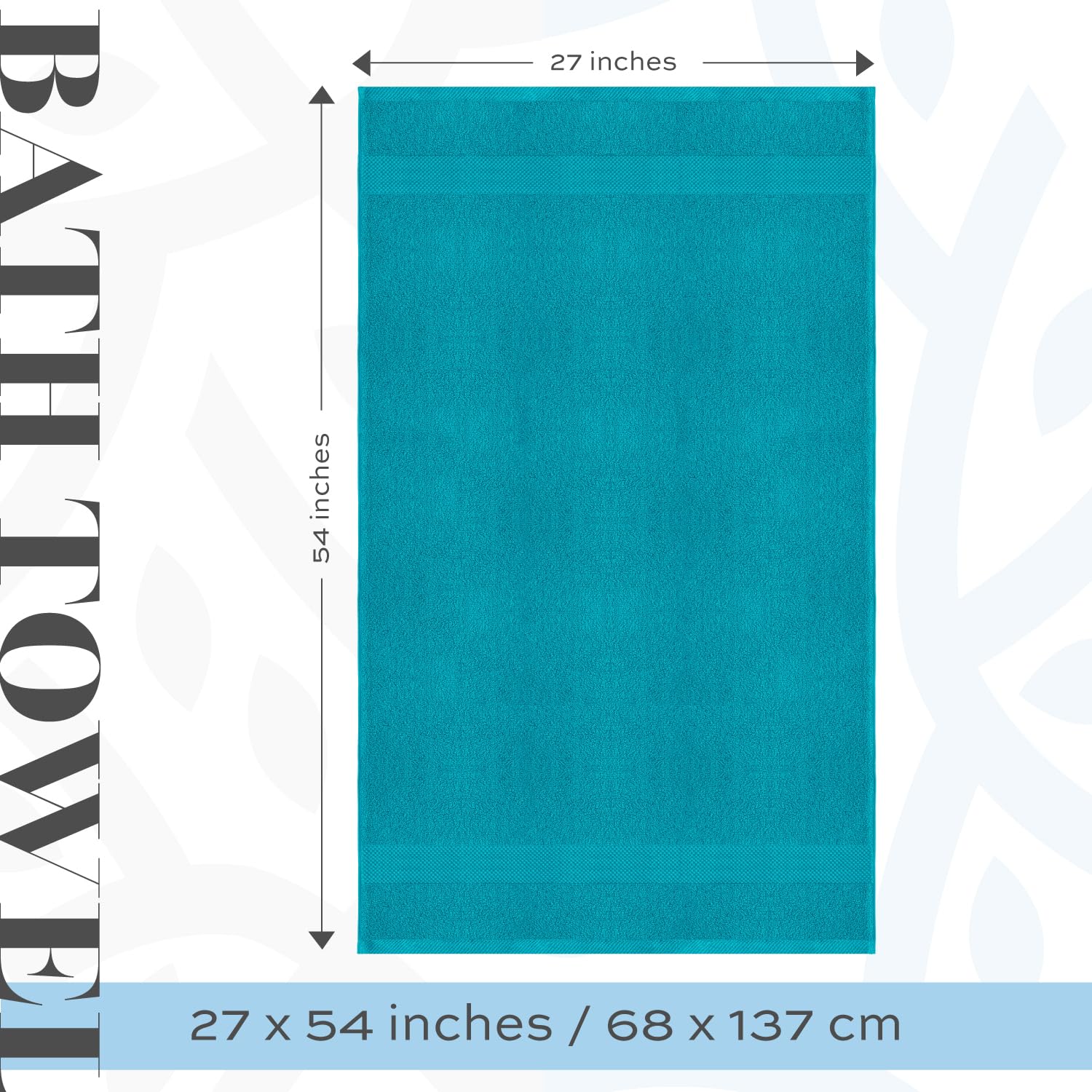 White Classic Luxury Aqua Bath Towels Extra Large | 100% Soft Cotton 700 GSM Thick 2Ply Absorbent Quick Dry Hotel Bathroom Towel for Home  Gym  Pool | 27x54 Inch | Aqua | Set of 4