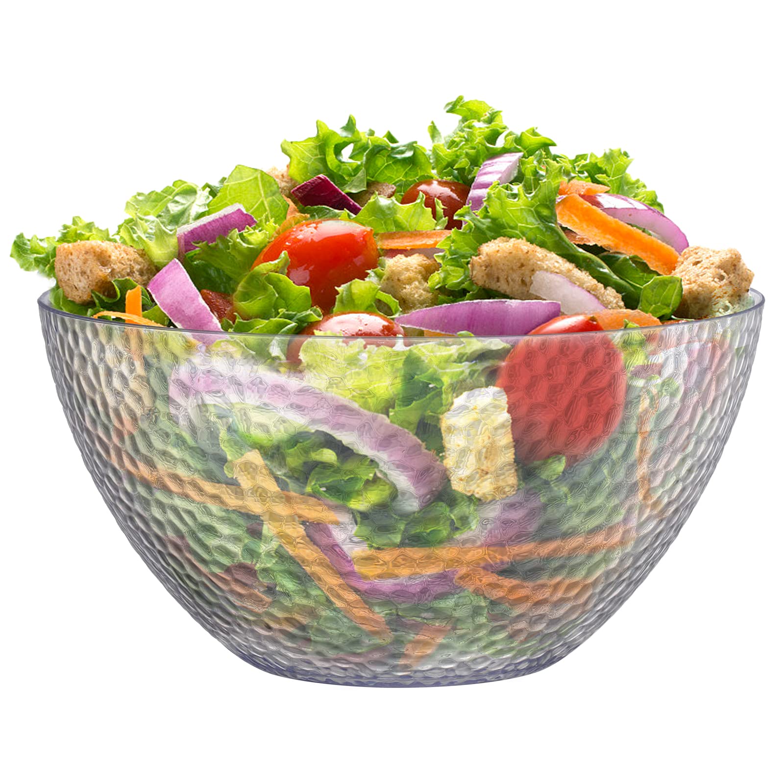 Suwimut 4 Pack Clear Plastic Serving Bowls For Parties, 135 Oz Large Round Disposable Plastic Snack Or Salad Bowl, Clear Chip Bo