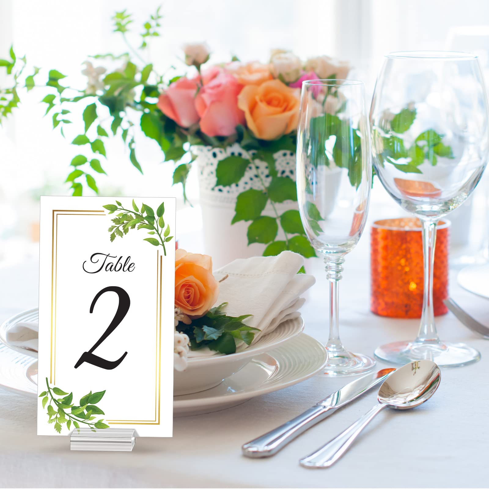 Acrylic Place Card Holders 1.2 Inch Name Card Holder Stands Clear Table Number Stands Wedding Sign Holders Card Display Stand Fo