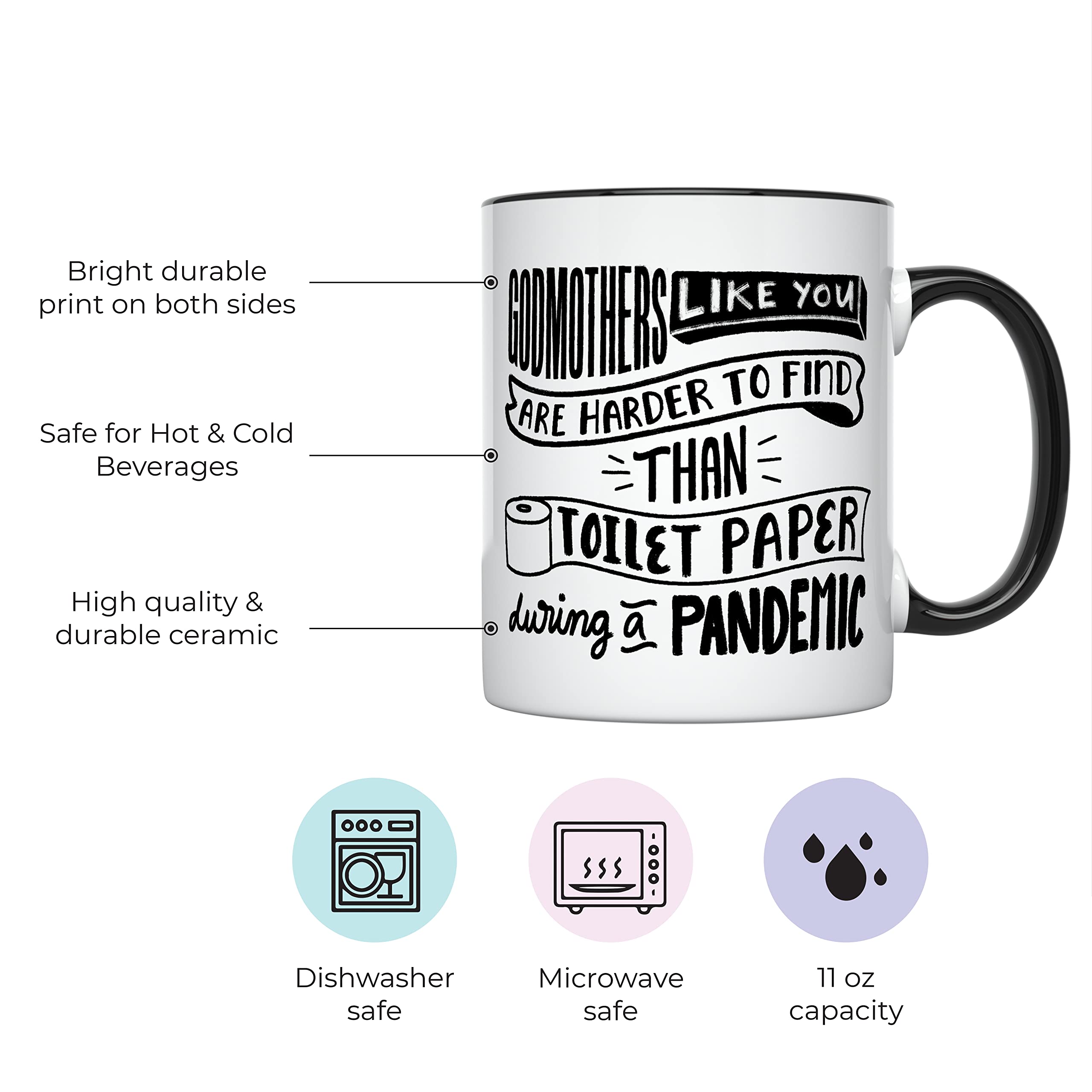 YouNique Designs Godmother Cup, 11 Ounces, Will You Be My Godmother Proposal Coffee Mug, Godmother Mug from Godchild, Fairy Godm