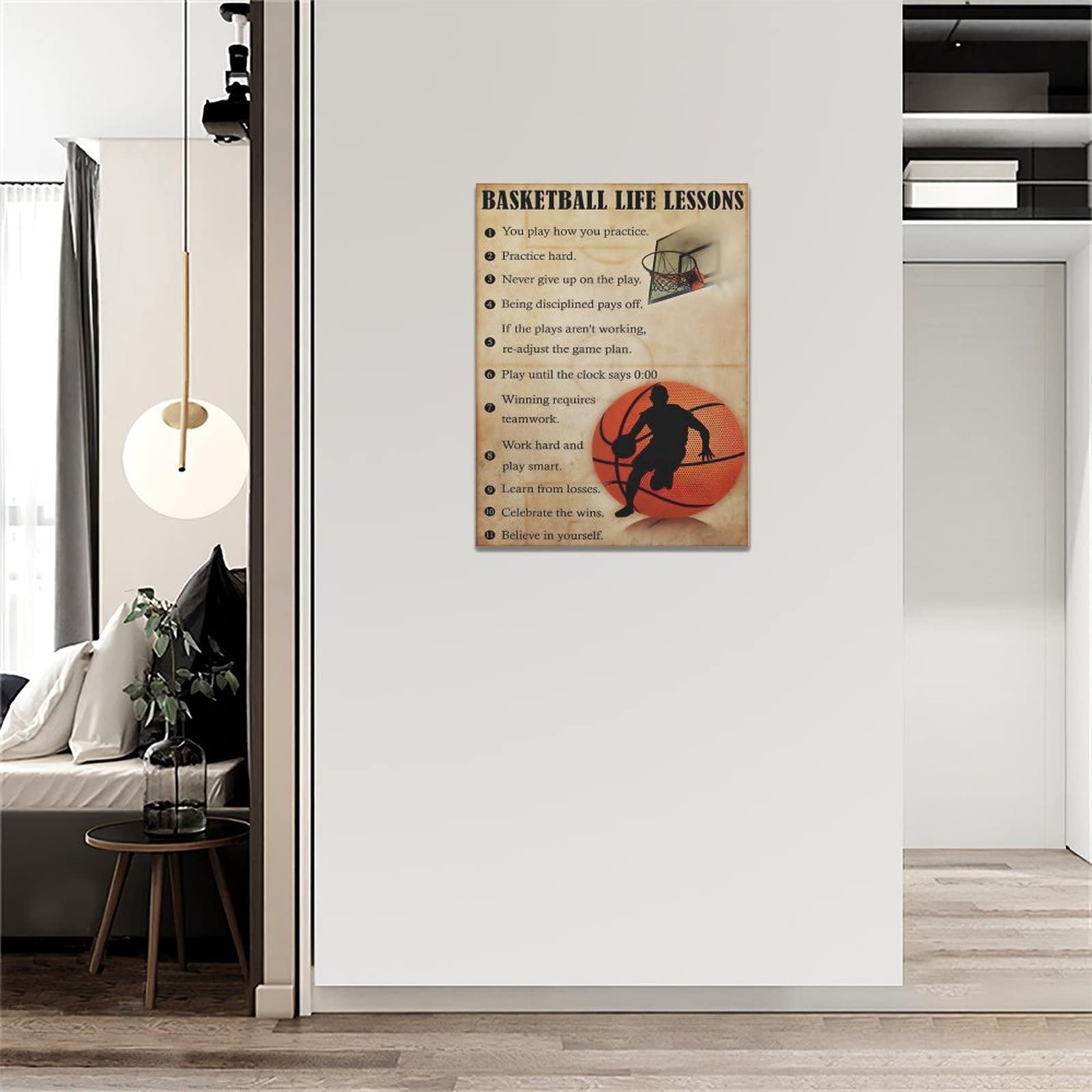 Basketball Life Lessons Wall Art Basketball Pictures Canvas Wall Decor Gifts For Basketball Player Boy Man Motivational Sports P