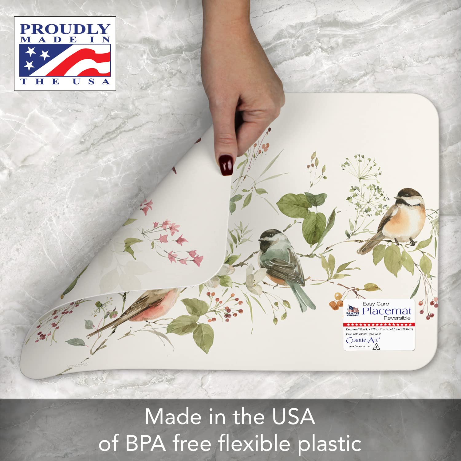 Counterart Blessed By Nature 4 Pack Reversible Easy Care Flexible Plastic Placemats Made In The Usa Bpa Free Pvc Free Easily Wip