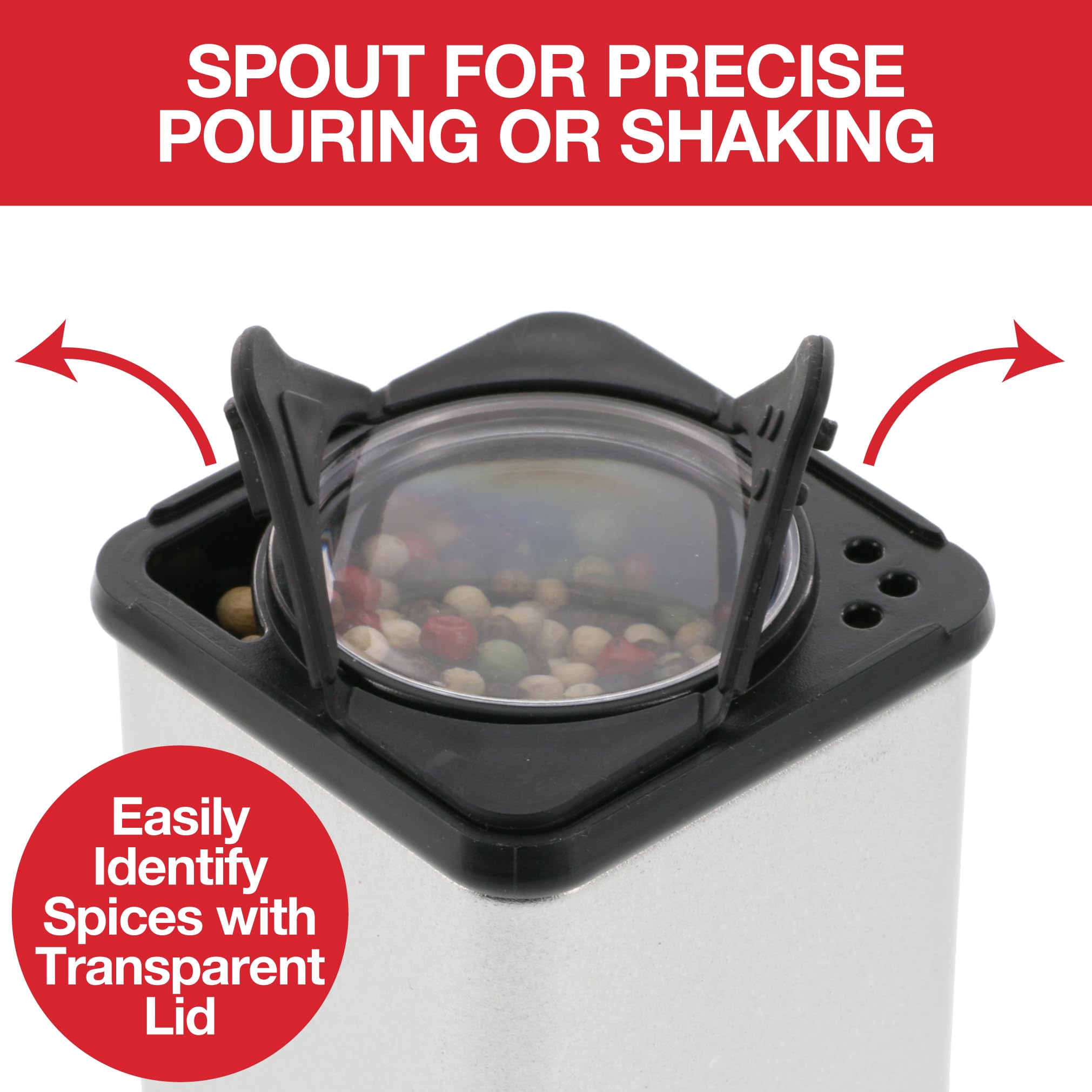 Magnetic Spice Jars-Shake Or Pour Containers Attach To Most Refrigerator Doors & Appliances- Set Of 3 Seasoning Dispensers-Easy