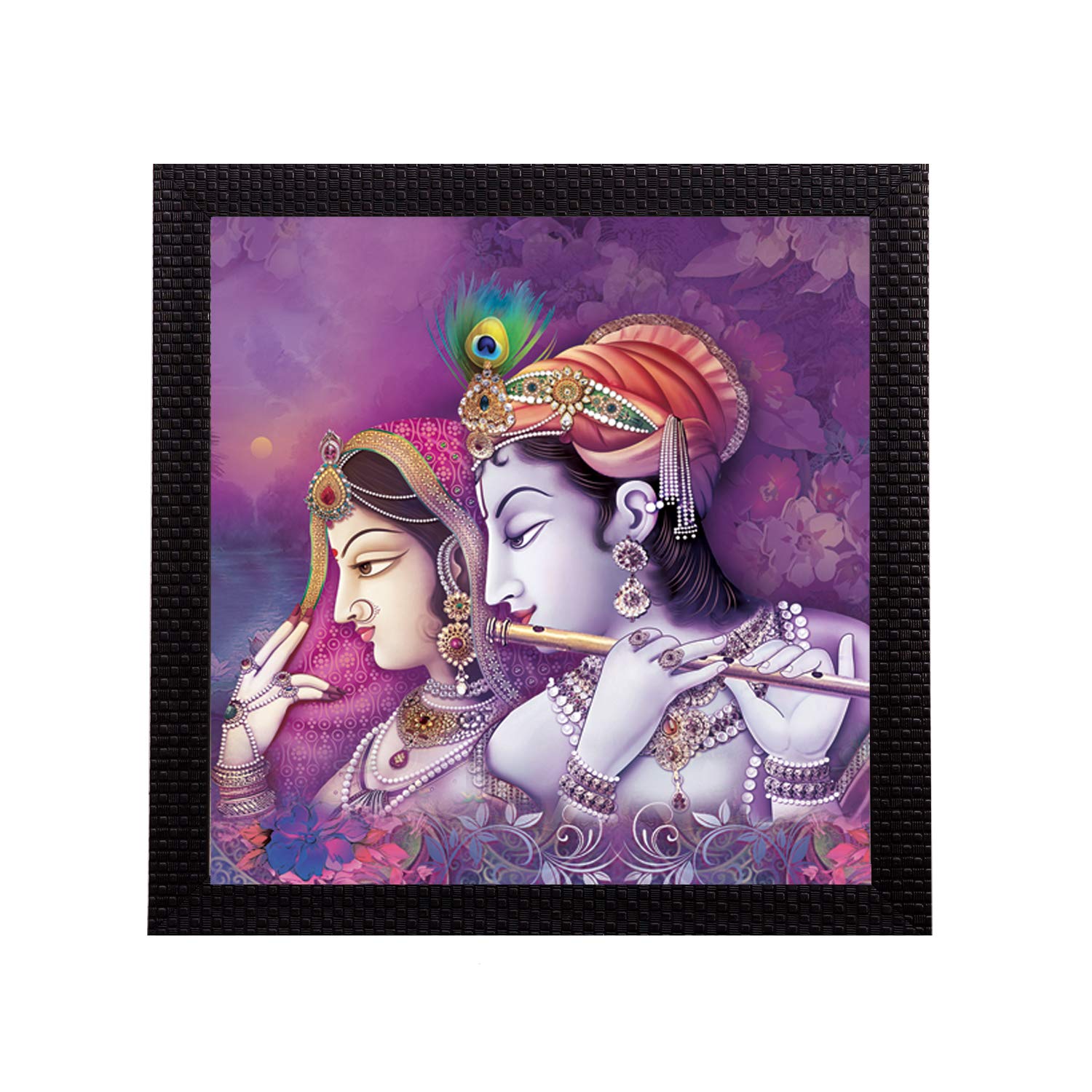 Ecraftindia Radha Krishna Satin Matt Texture Uv Art Painting (Synthetic Wood, 30.48 Cm X 30.48 Cm, Fp12A6134)