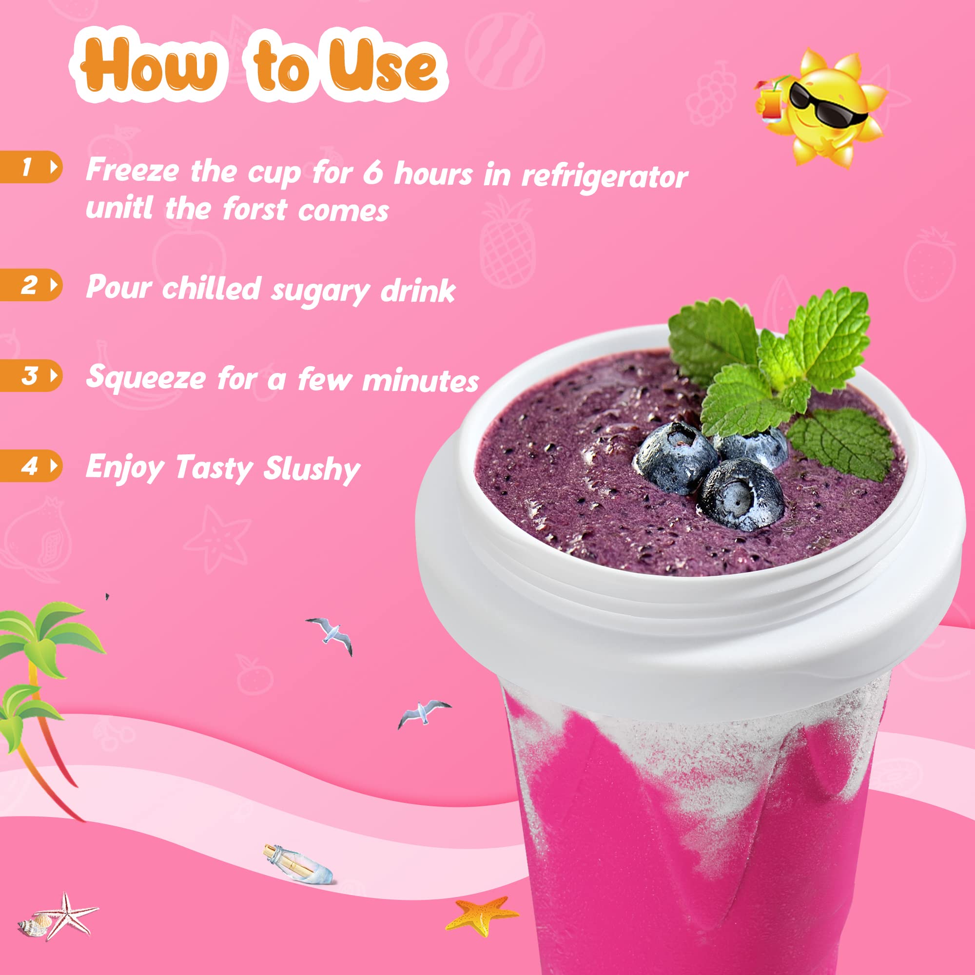Relpom Slushie Maker Cup, Tik Tok Magic Quick Frozen Smoothies Cup, Cooling Cup, Slushy Cup, Cool Stuff Things Gadgets Funny Gif