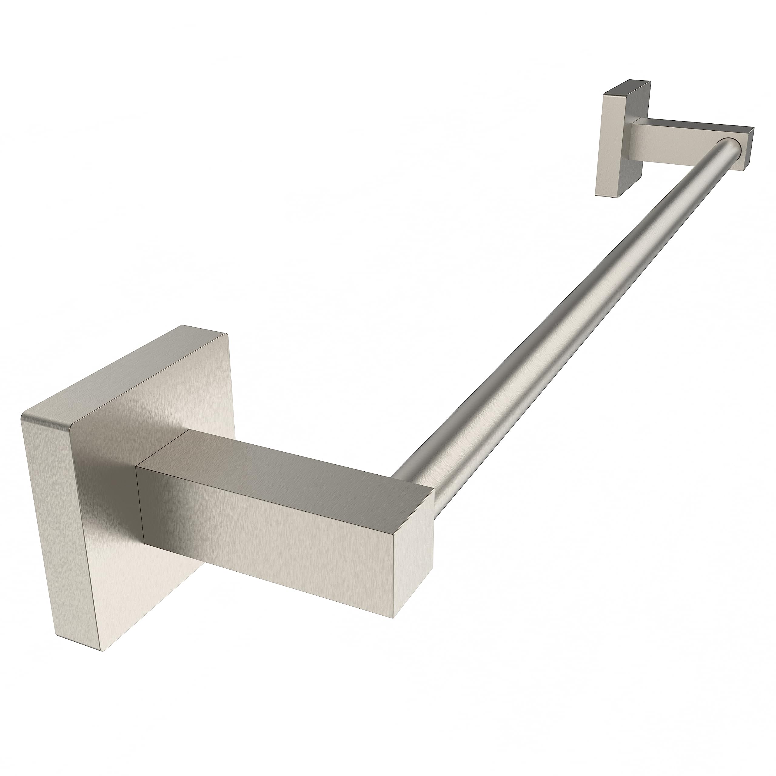 Ruacq 16 Inch Single Towel Bar Stainless Steel Square Bathroom Towel Rack Bath Towel Holders Sus304 Brushed Grey Modern Wall Mou