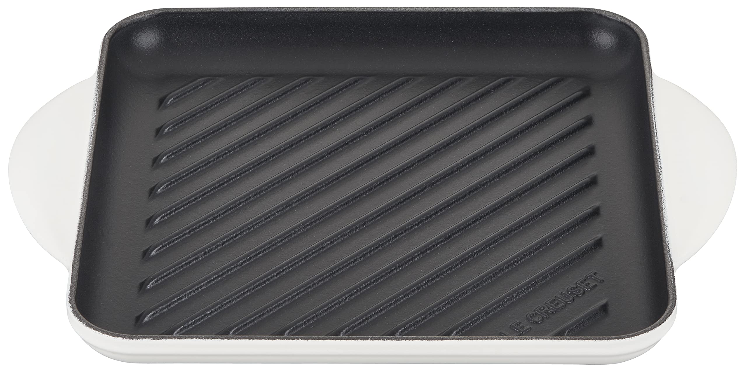Le Creuset Enamaled Cast Iron Square Grill, 9.5'', White