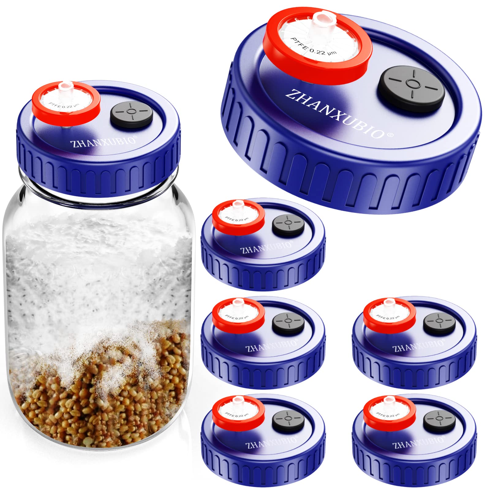 Mushroom Jar Liquid Culture Lid Wide Mouth Rejular Mouth Food Grade Plastic Grain Spawn Cultivation Mason Jar Lid With Ptfe Memb