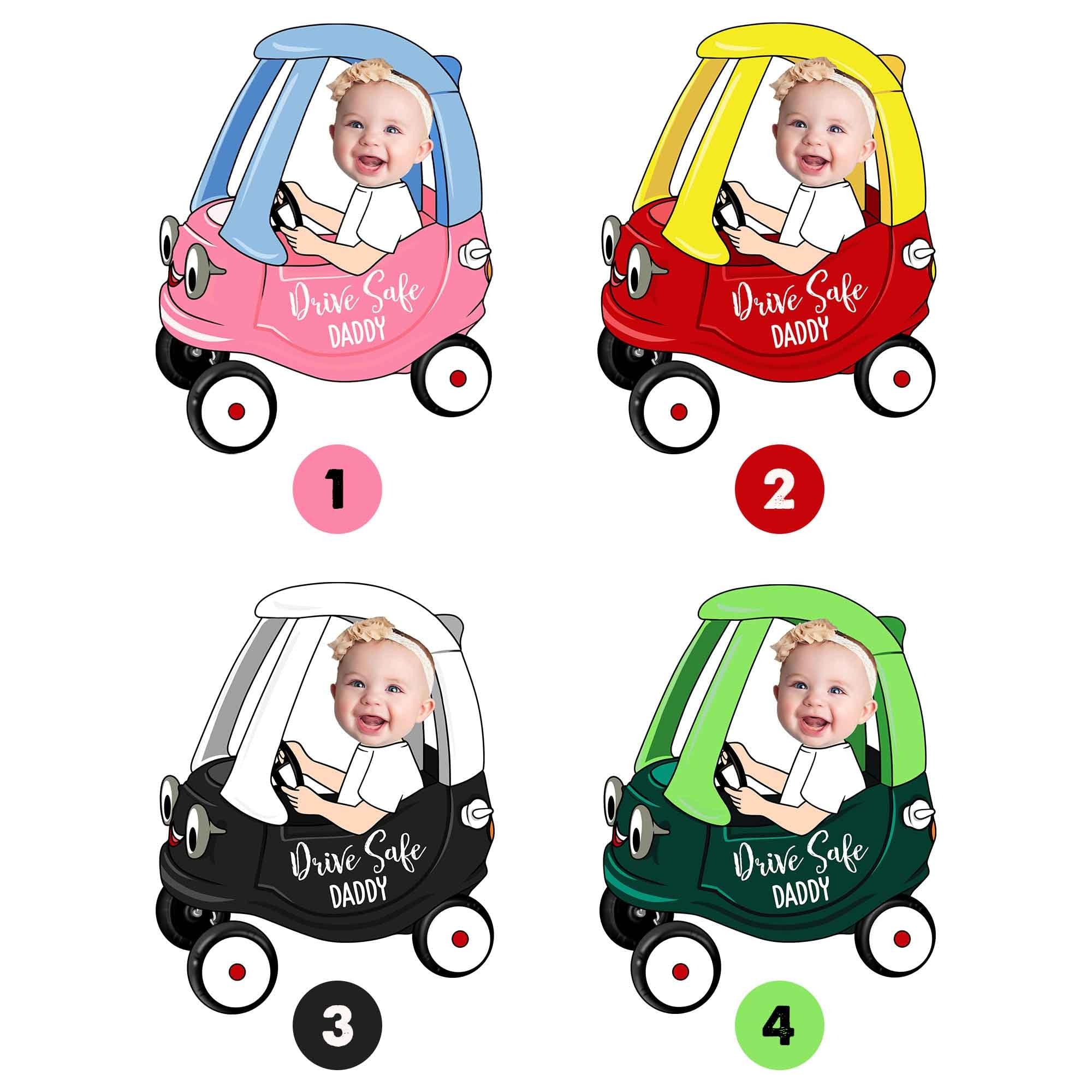 Personalized Photos Car Hanger, Drive Safe Daddy Acrylic Car Ornament, New Dad Gift, First for Him, Daddy Gifts