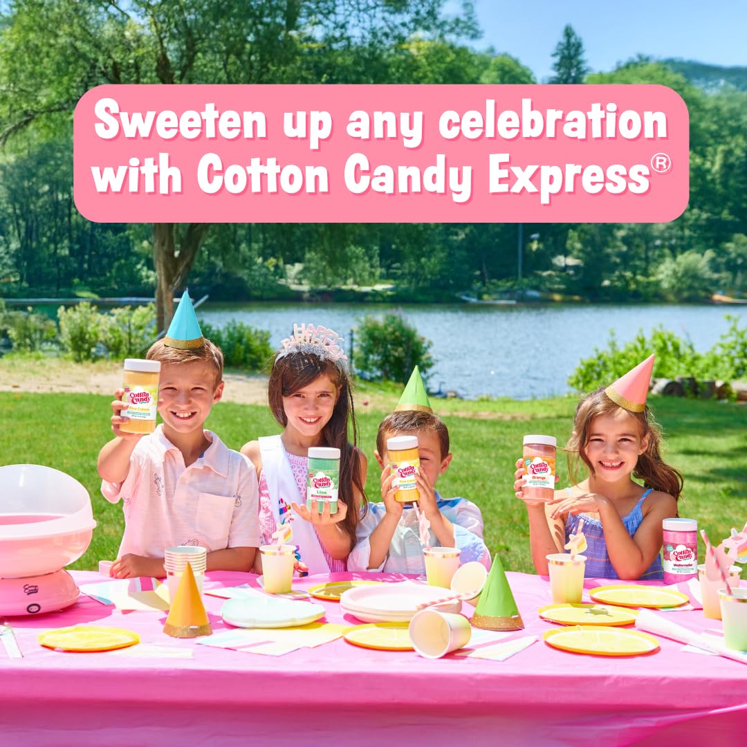 Cotton Candy Express Cc1000-S Cotton Candy Machine, With 5 - 11Oz. Jars Of Cherry, Grape, Blue Raspberry, Orange, Pink Vanilla F