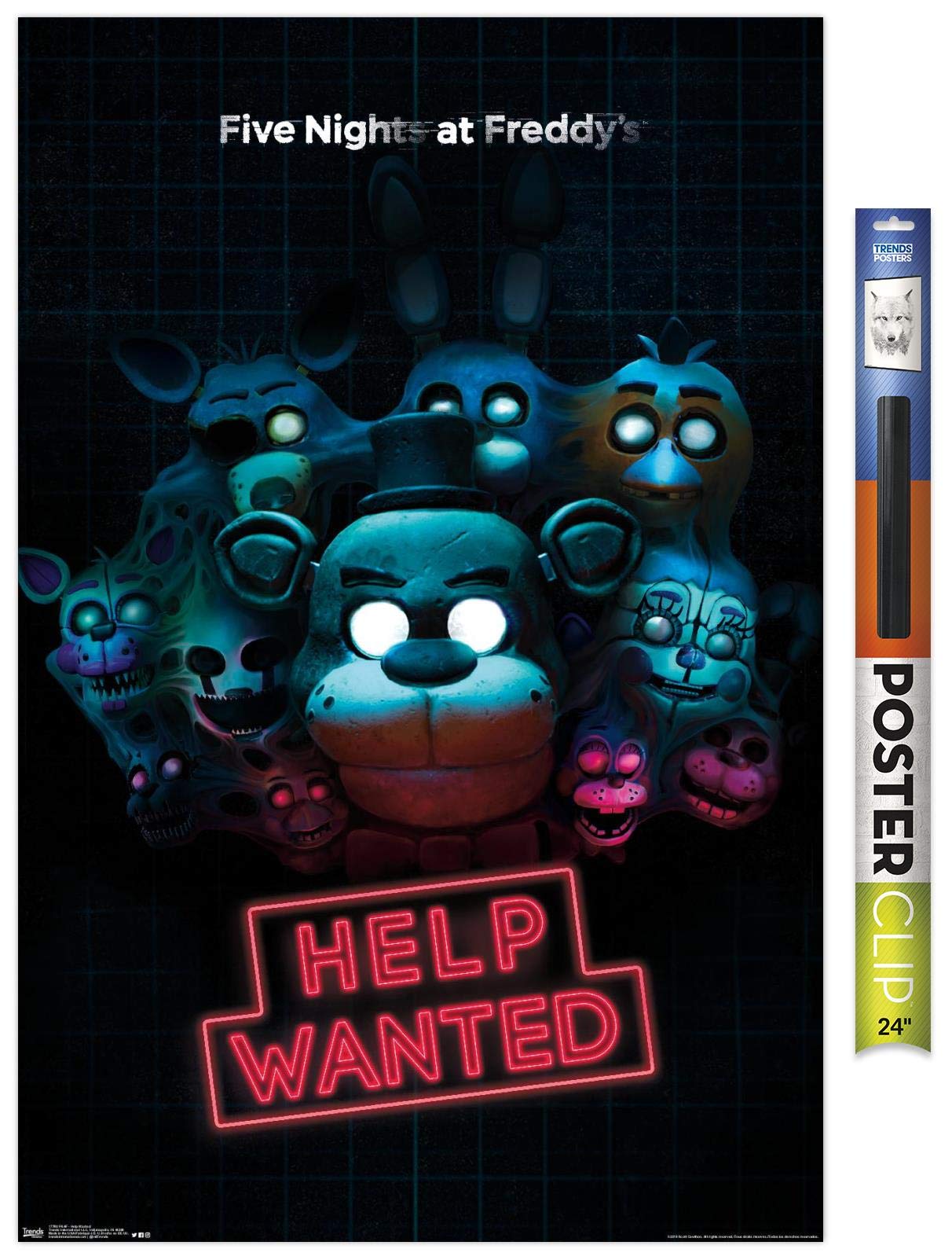 Trends International Five Nights At Freddy'S - Help Wanted Wall Poster, 22.375'' X 34'', Poster & Clip Bundle