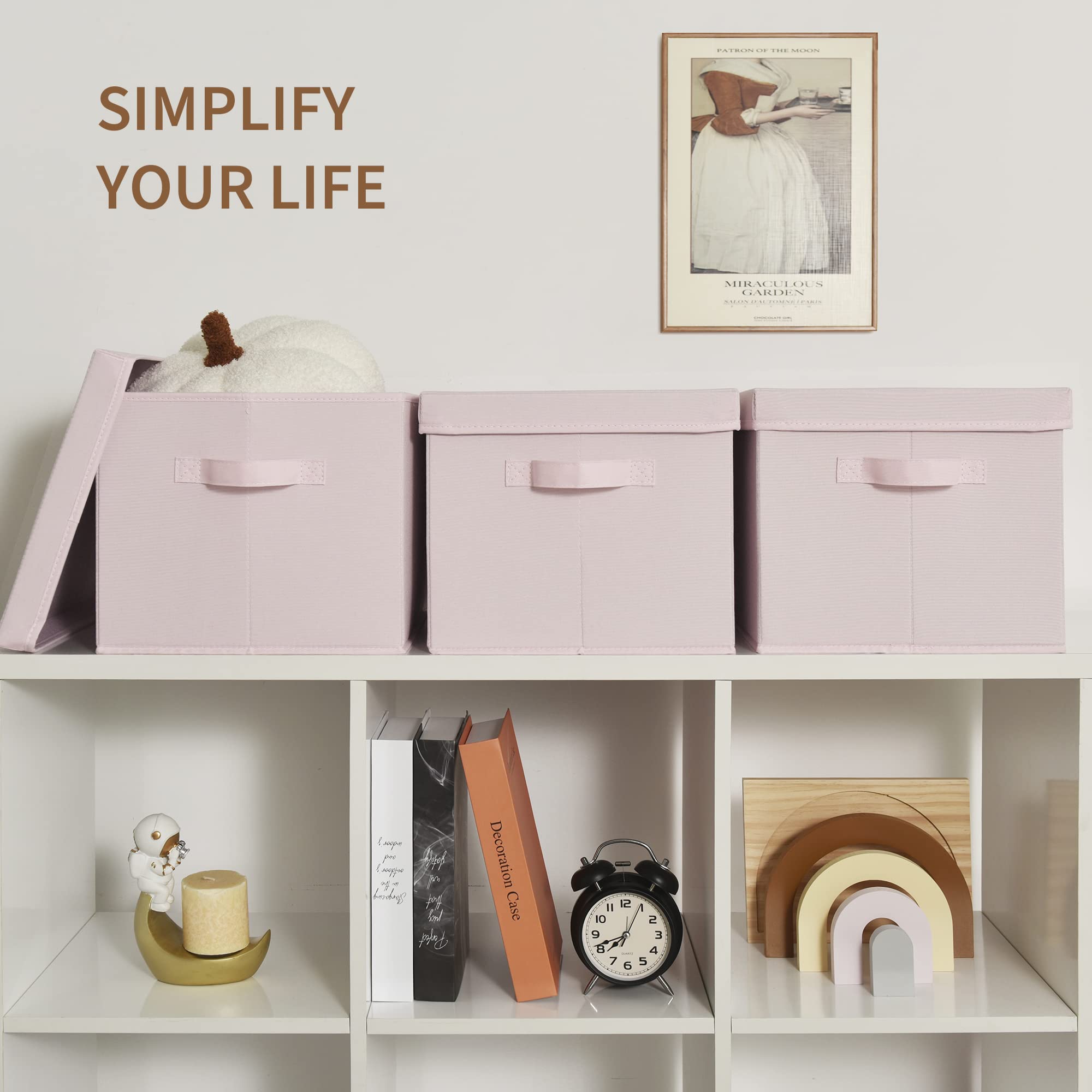 Granny Says Storage Bins Fabric, Large Storage Bins With Lids, Collapsible Storage Box Closet Shelf, Decorative Storage Baskets