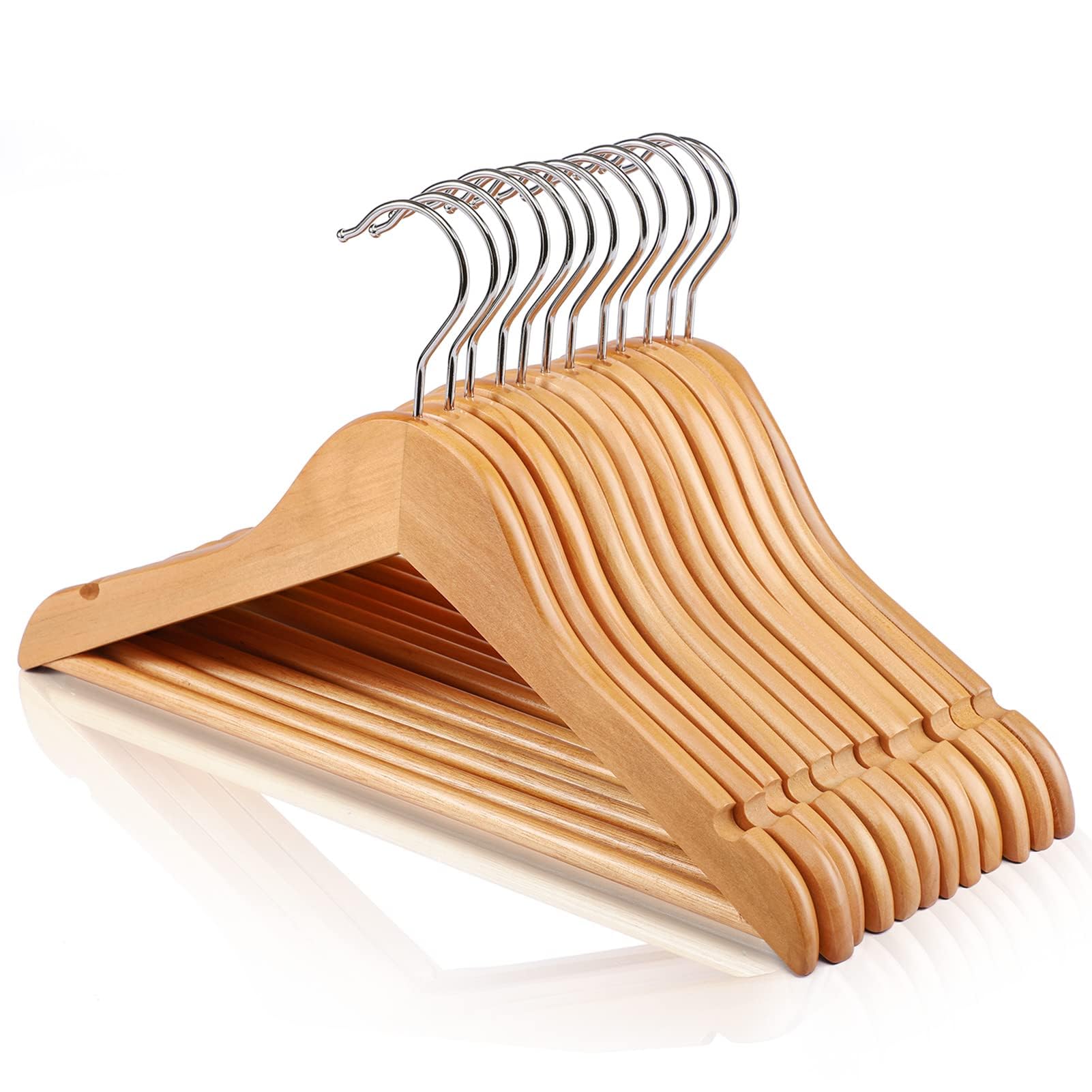 House Day Wooden Baby Hangers For Closet 20 Pack, Kids Wooden Hangers Baby Clothes Hangers, 360 Swivel Hook Heavy Duty Toddler H