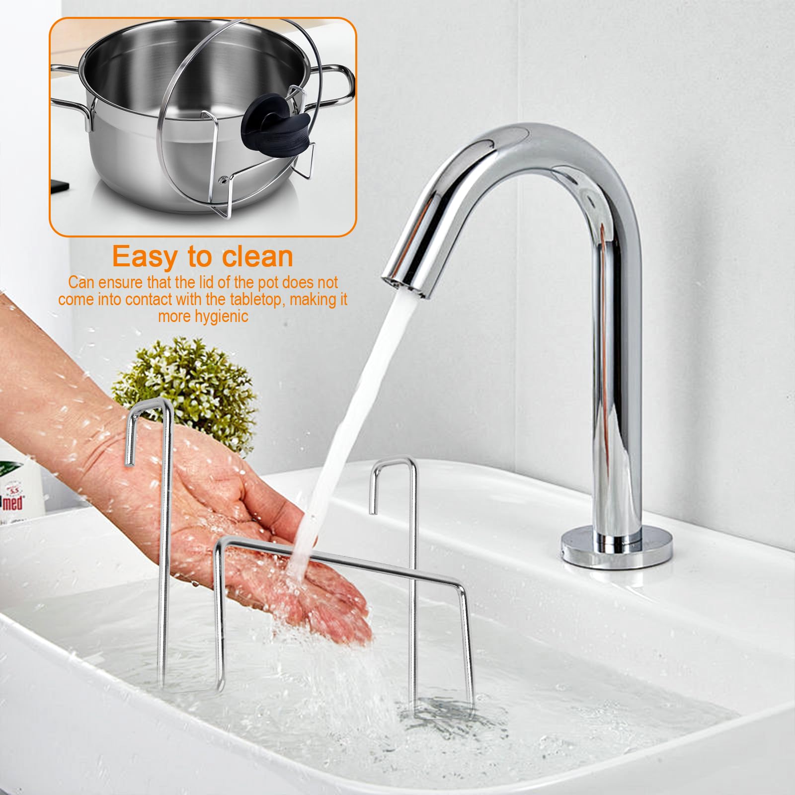 Yiephiot Crock Pot Lid Holder, Slow Cooker Lid Holder, Lid Pocket Slow Cooker Lid Holder, Stainless Steel Lid Holder, Make Sure