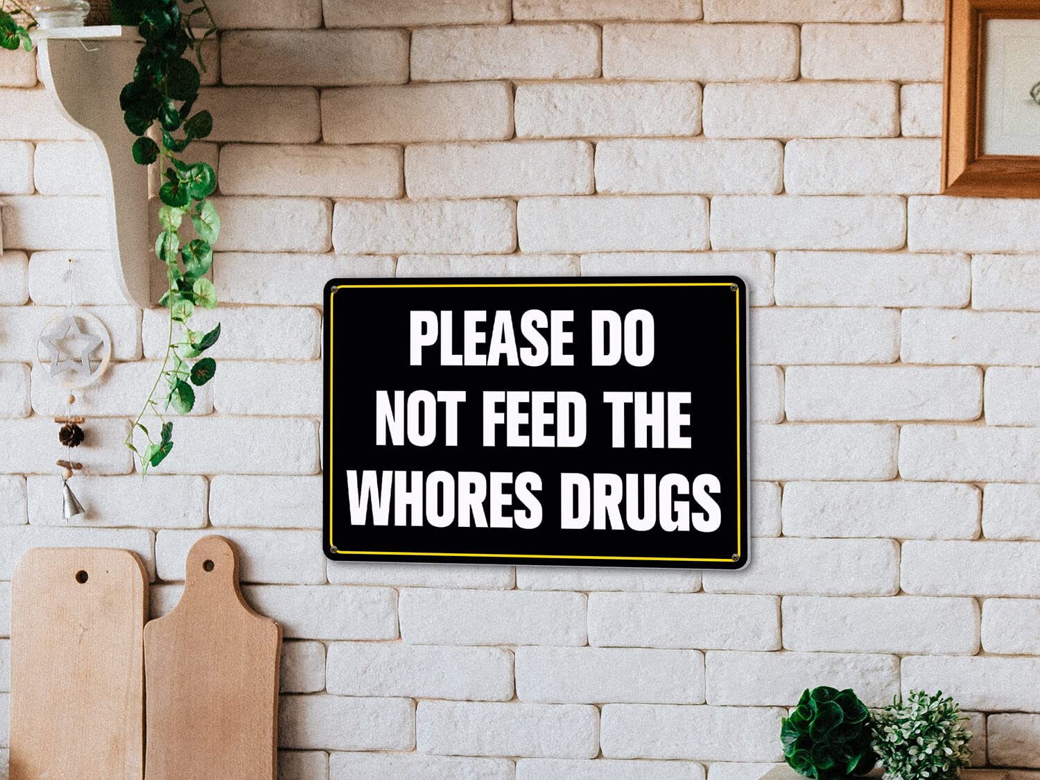 Alrear Funny Tin Metal Signs Gag Gift Prank Bar Pub College Dorm Decor Please Do Not Feed The Whores Dr-Gs Poster 12'' X 8''