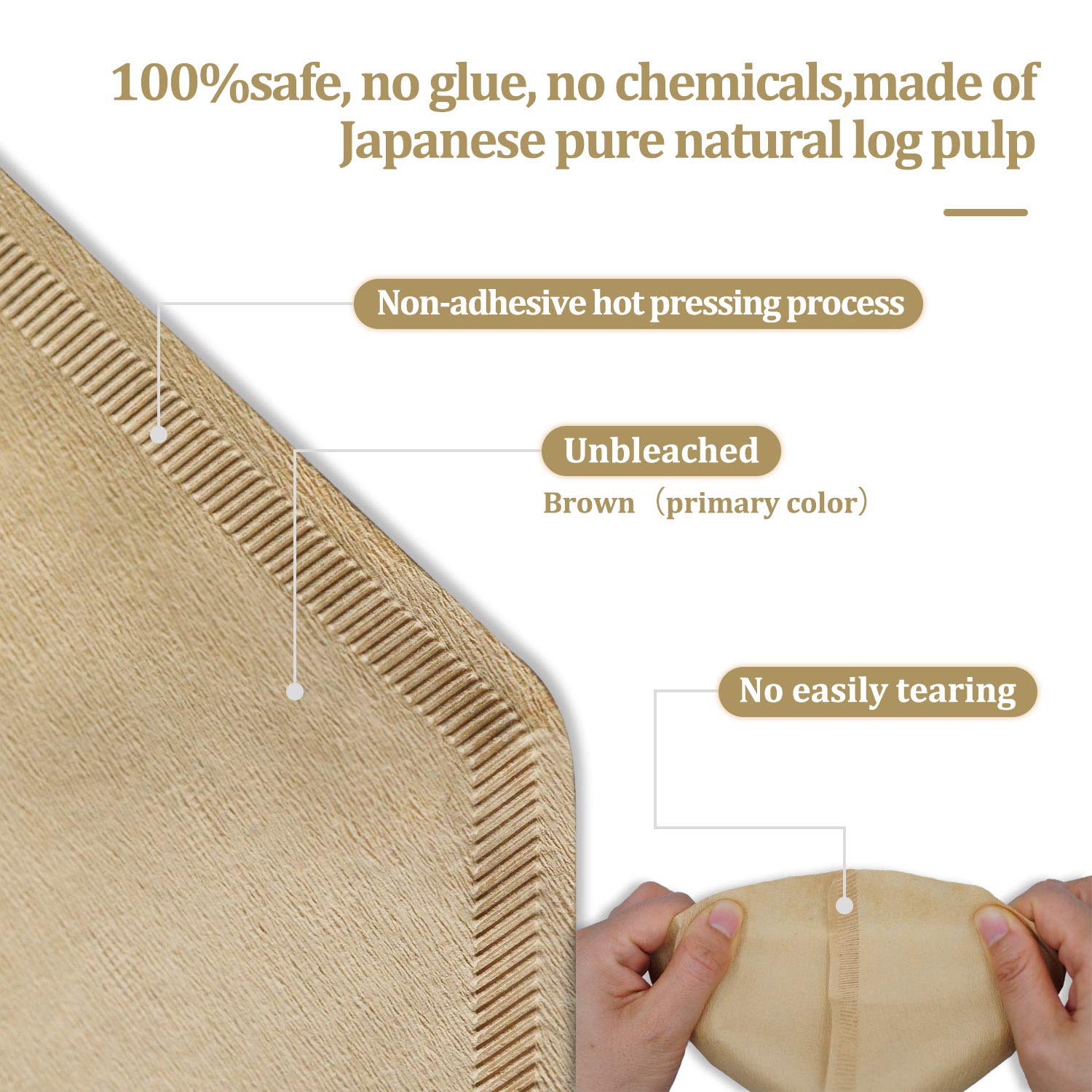 Irekamons #4 Cone Coffee Filter 8-12 Cup, Unbleached Natural Paper, No Blowout, Disposable For Pour Over And Drip Coffee Maker,