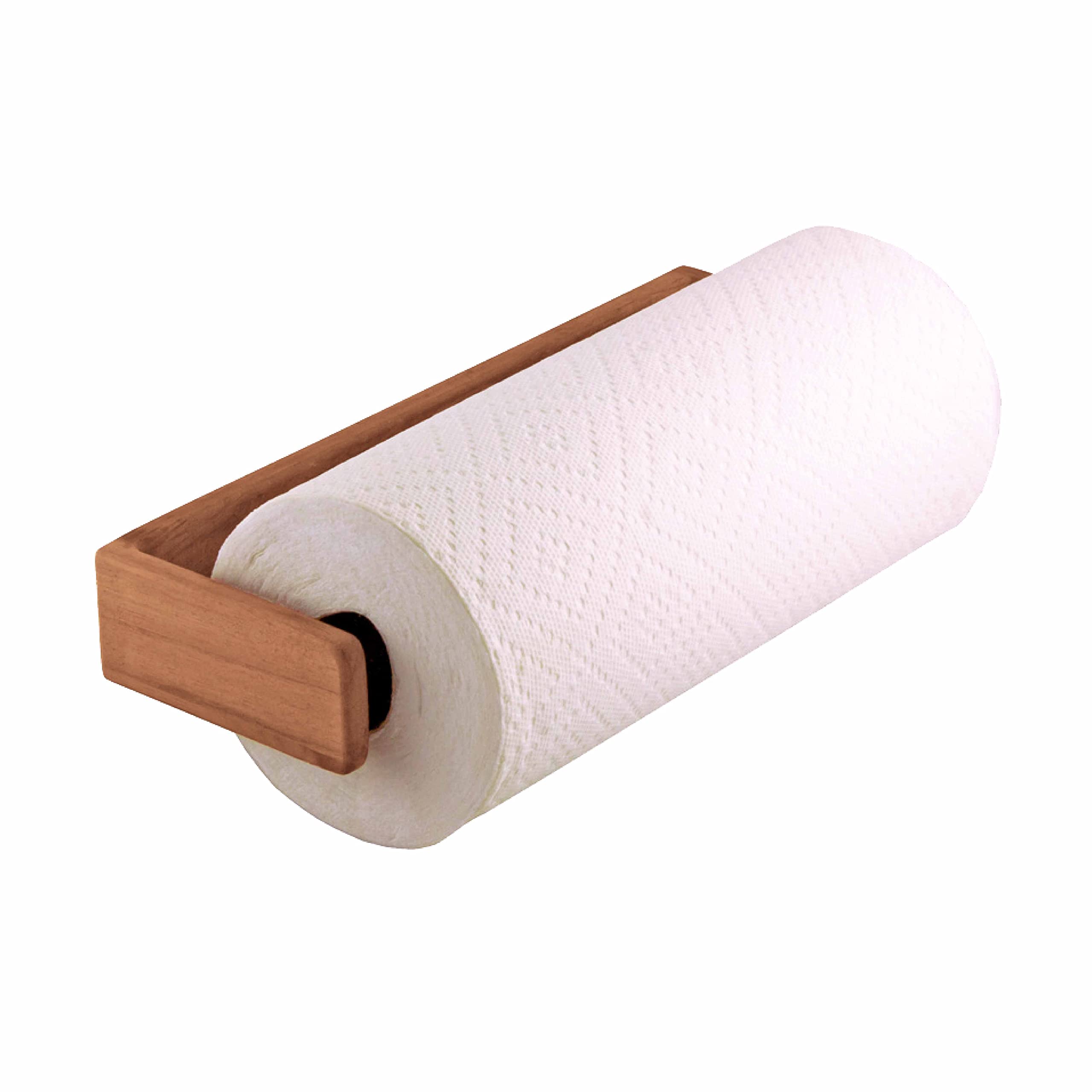SeaTeak Wall Mount Paper Towel Holder | Wooden Wall Paper Towel Holder | Modern Wall Paper Towel Holder | 12.25 L x 4.38 W x 1.8