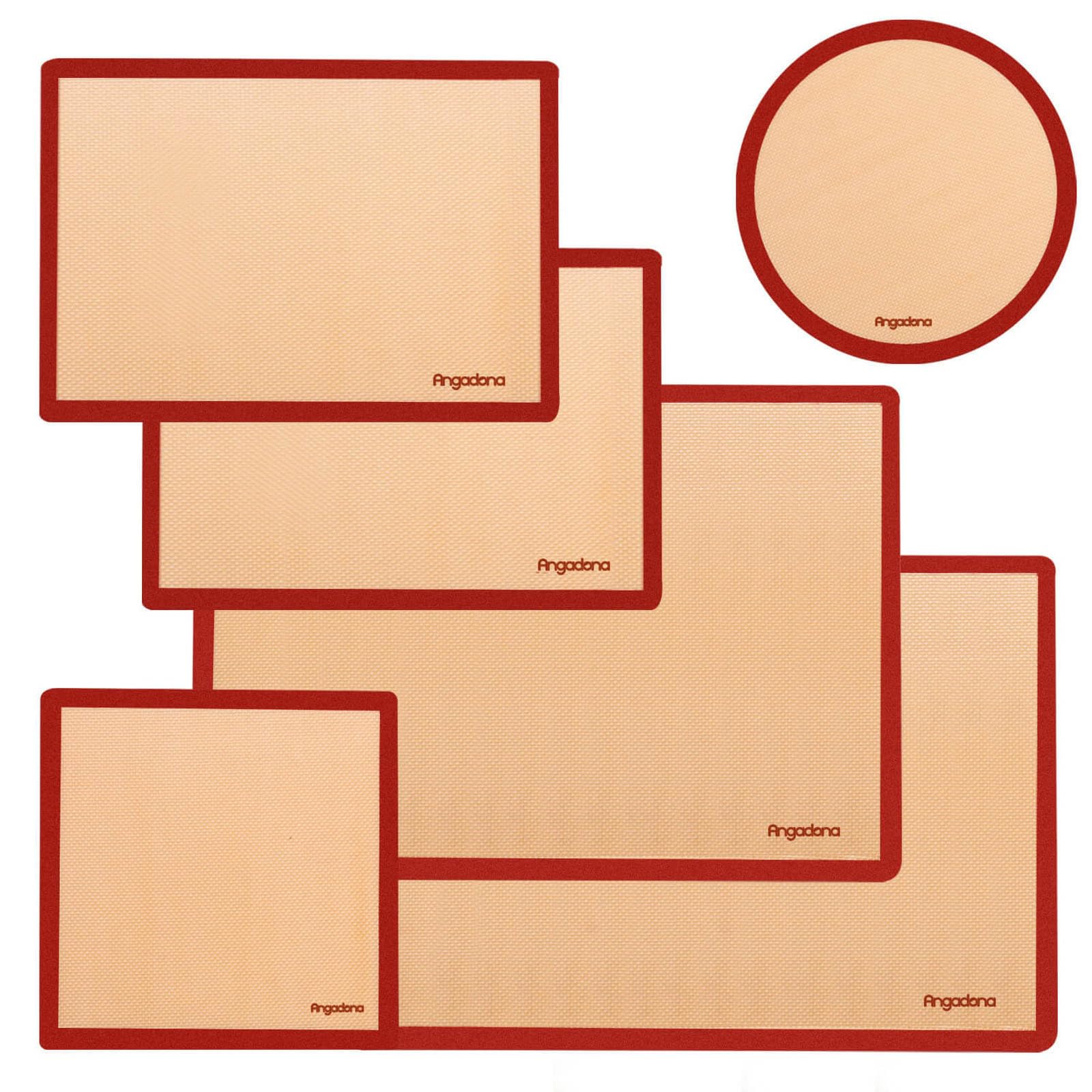 Silicone Baking Mats Set Of 6, Food Grade Non-Stick Reusable Baking Mat, Silicon Baking Slip Mats Oven Liner Sheet, Round & Squa