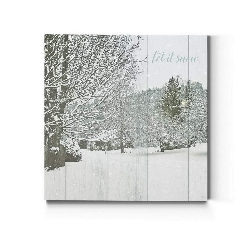 Renditions Gallery Let It Snow Wall Art, Charming Christmas & Winter Artwork, Scenic White Forest Setting, Premium Gallery Wrapp
