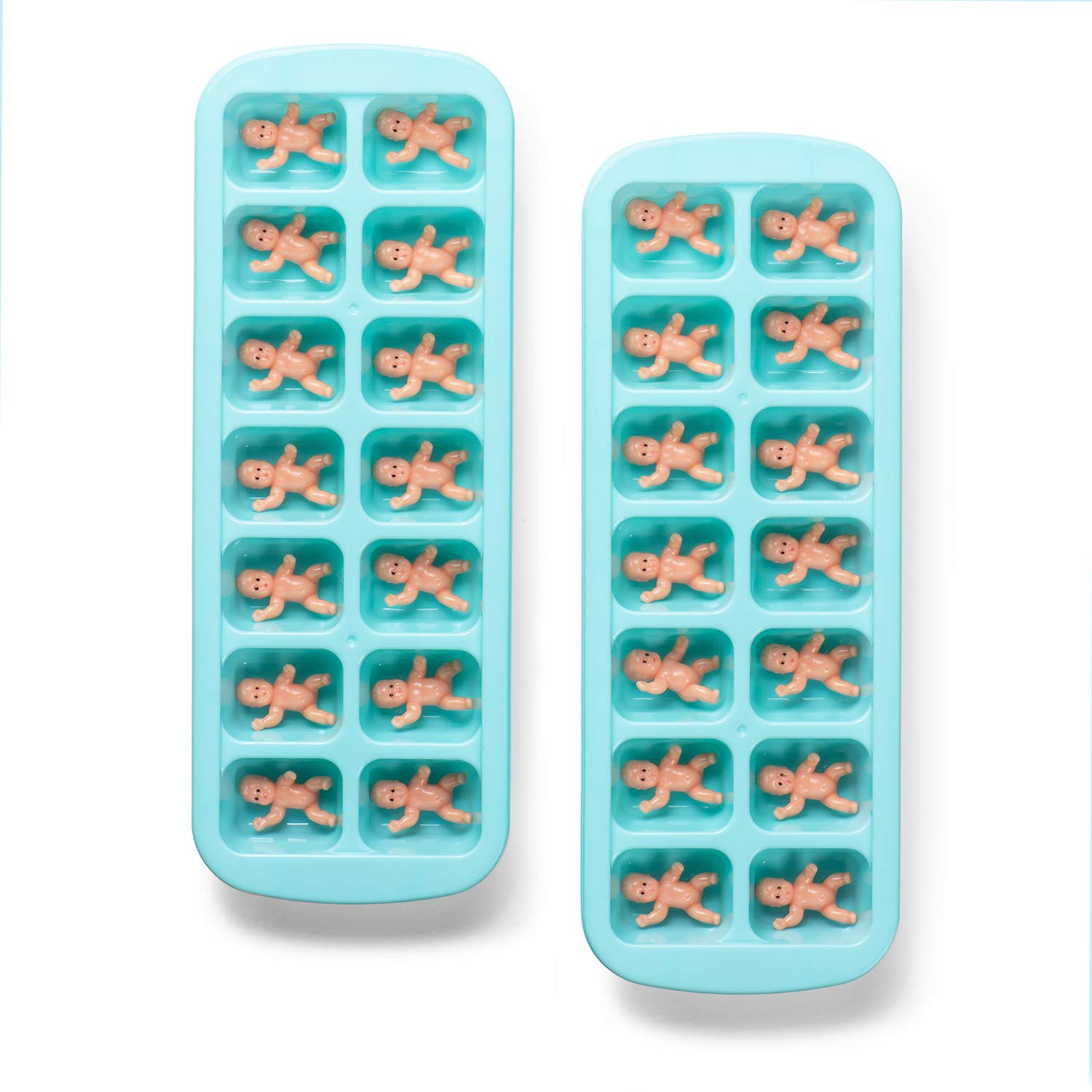 Juxinda My Water Broke Baby Shower Game - 36 1.2 Inch Tiny Plastic Babies, 2 Ice Cube Trays For Baby Shower Ice Cube Games (Lati