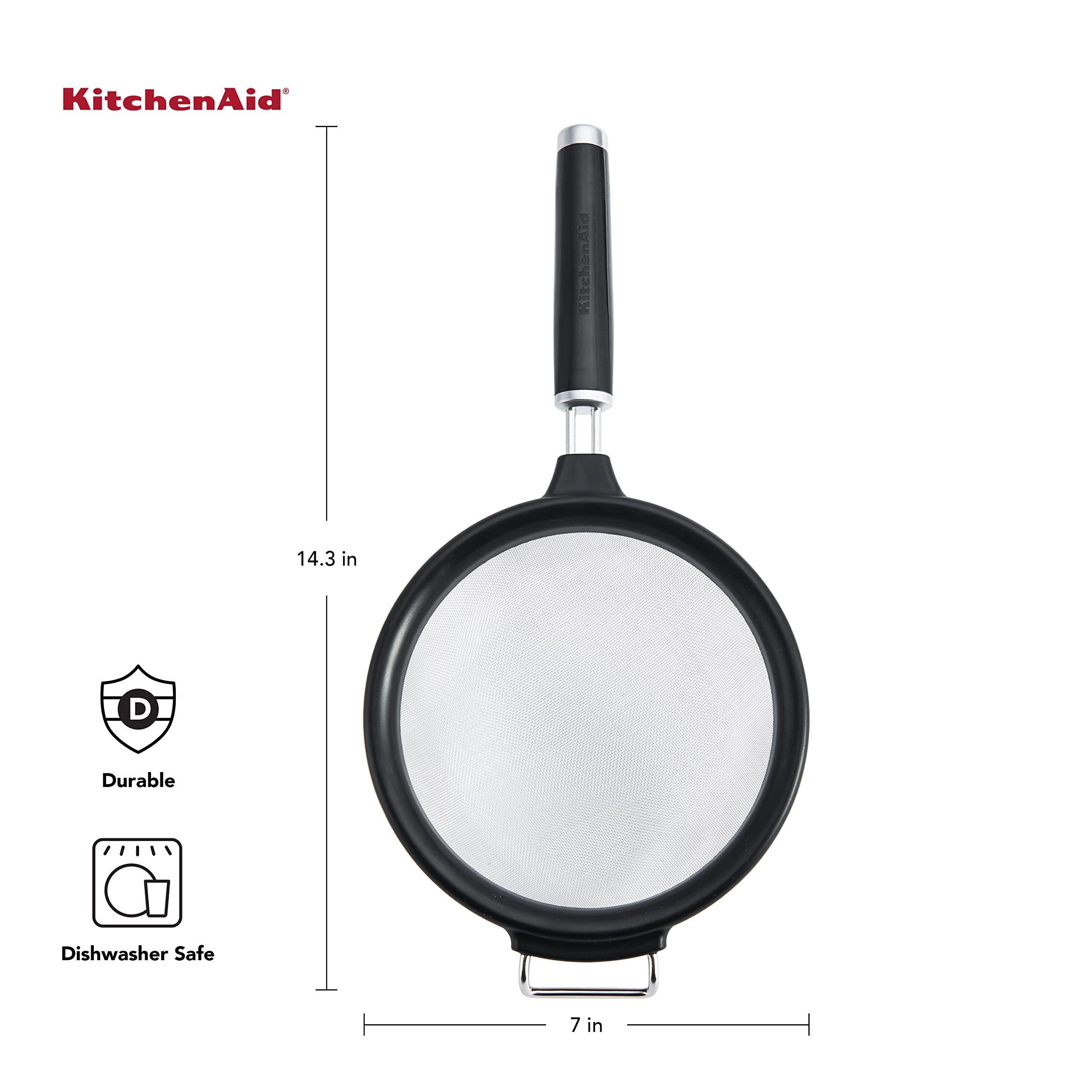 Kitchenaid Classic Strainer, 7-Inch, Black