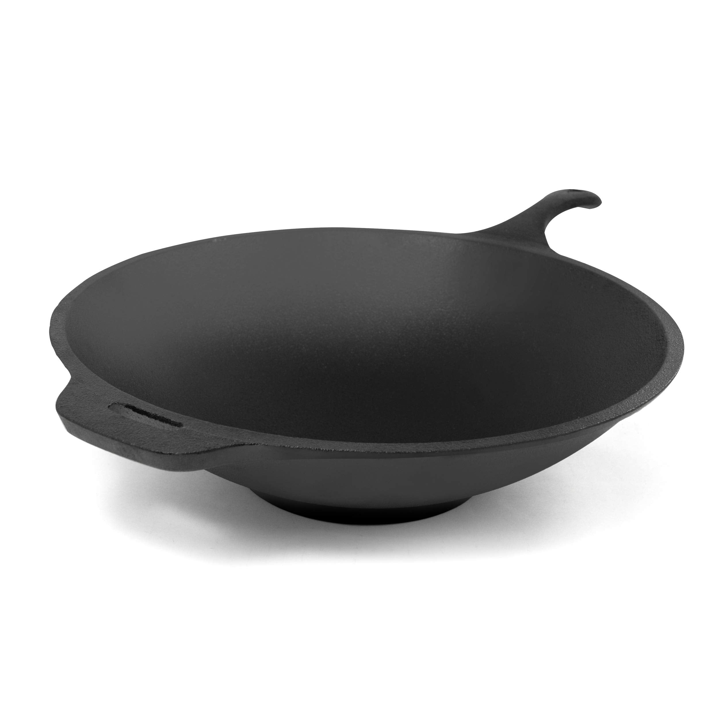 Excelsteel Perfect For Home Cooking Stir Fry Asian Indian Cuisine 12'' Cast Iron Wok, Black