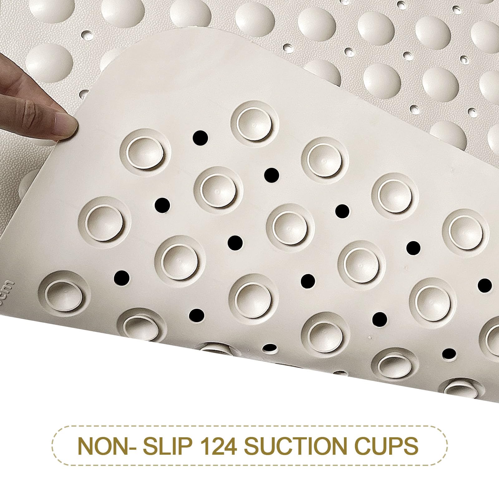 Warmsnow Non Slip Shower Mats For Inside Shower 15 X 27.5 Inch, Tpe Bathtub Mat Non-Slip, Bath Mat For Tub With Suction Cups, Dr