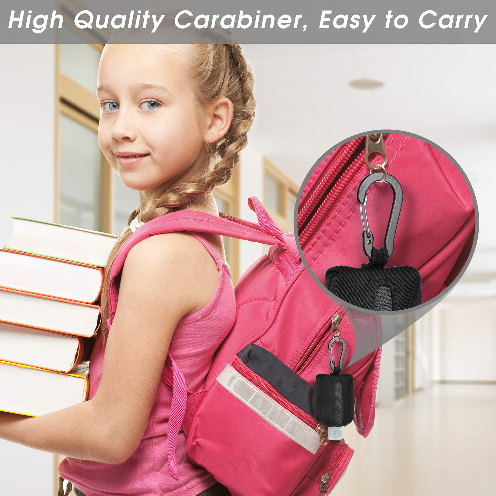 Jollsung Hand Sanitizer Bottle Case Holder, 4Pack Travel Size Empty Bottle Refillable Containers For Soap, Lotion, And Liquids,