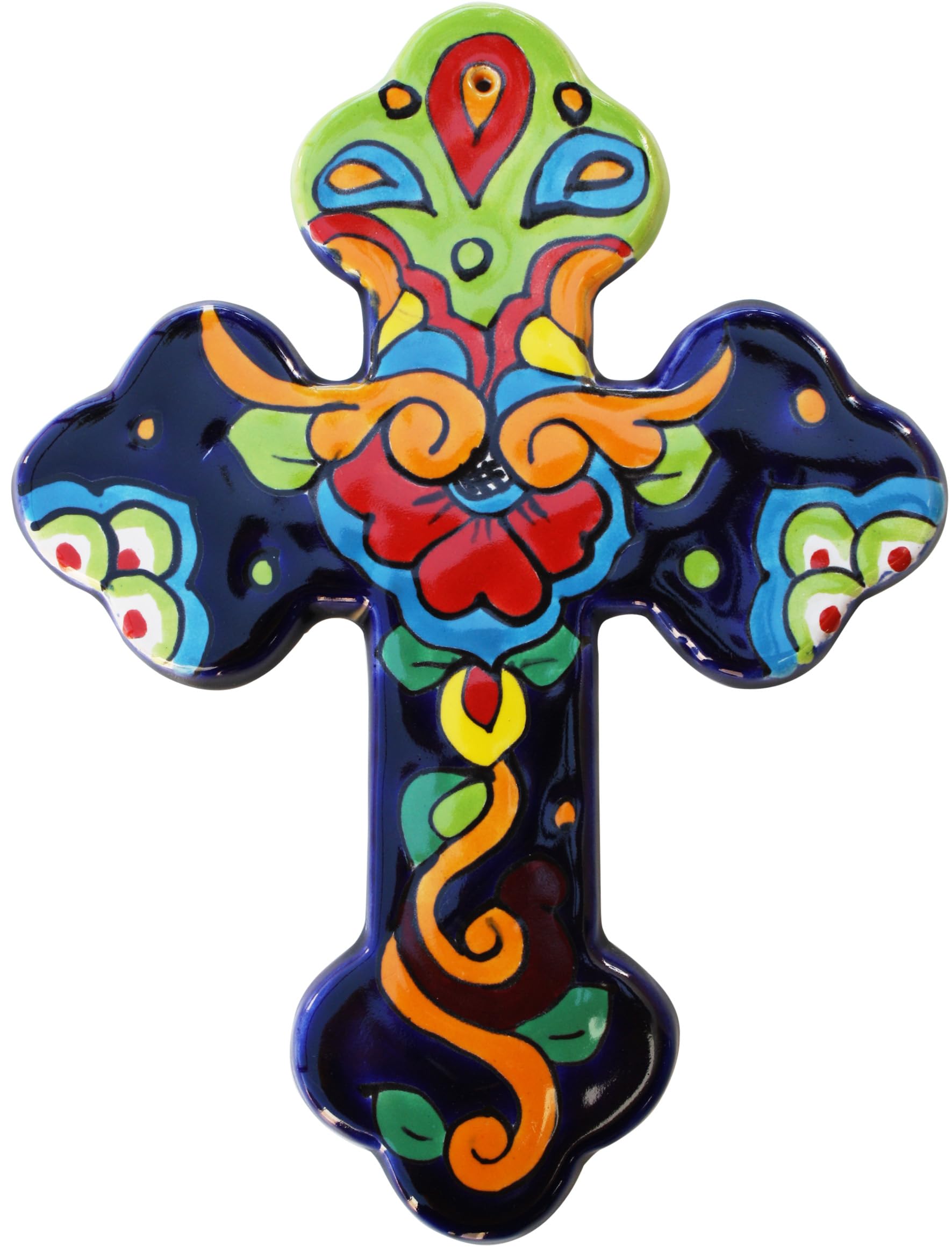 Fine Crafts Imports Rainbow Large Talavera Mexican Cross