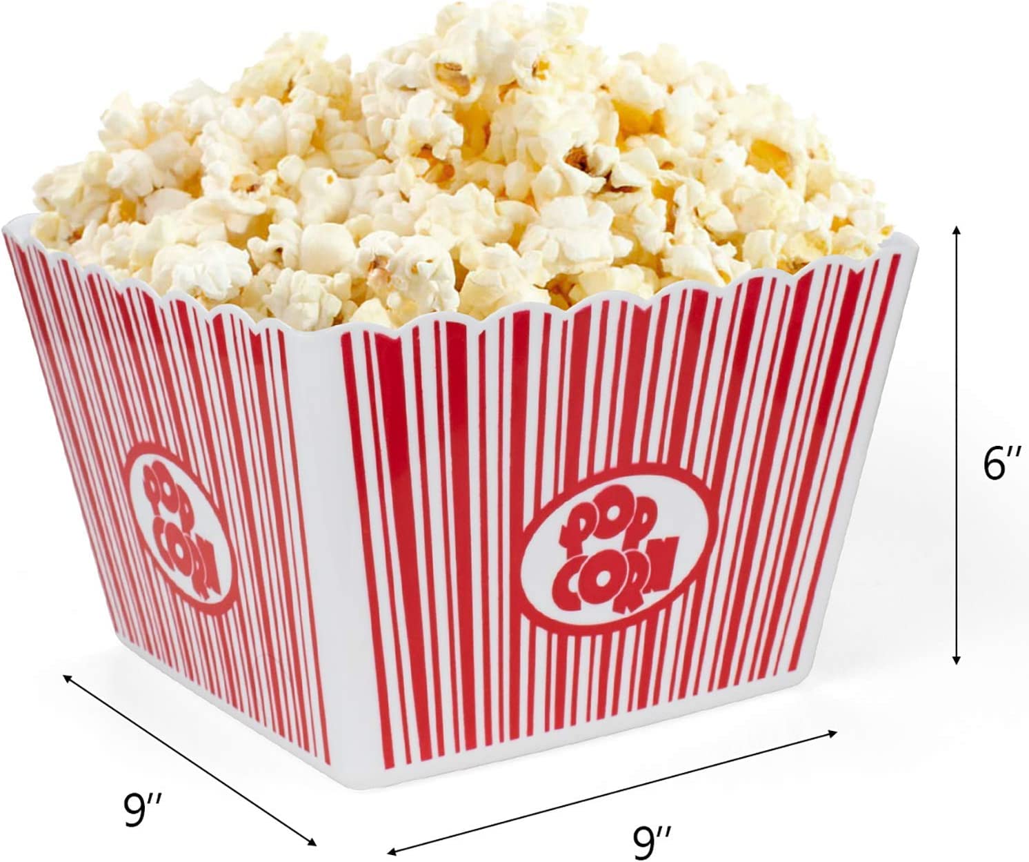 (Set Of 10) Reusable Plastic Popcorn Tubs