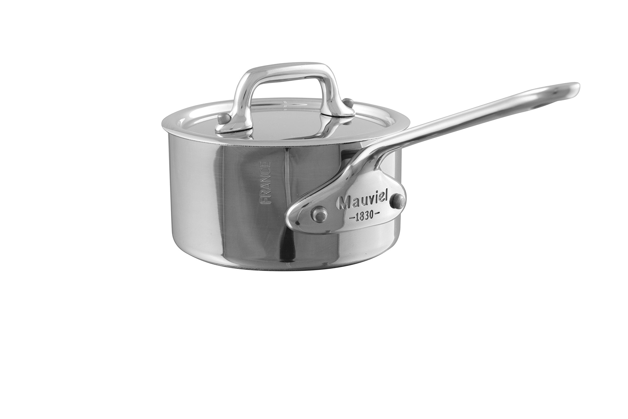 Mauviel MMinis Stainless Steel Mini Sauce Pan with Lid And Stainless Steel Handle, 3.5Inch, Made in France
