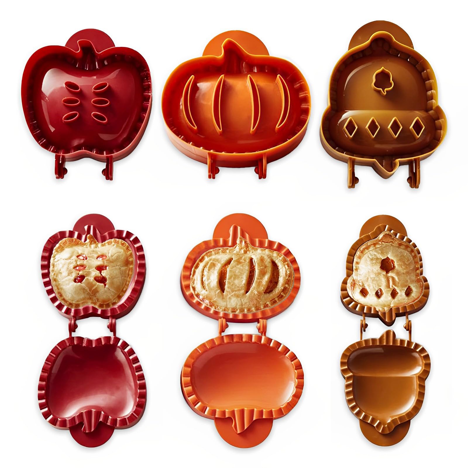 6Pcs Hand Pie Molds For Baking Mini Pie Maker For Christmas Party Baking Supplies Party Dough Presser Pocket Pie Molds