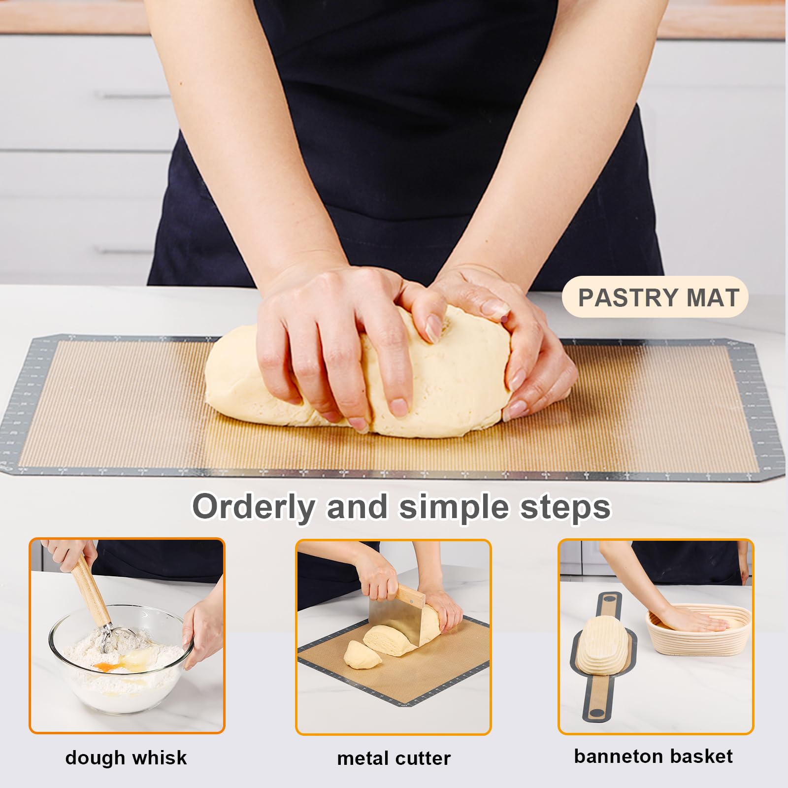 Banneton Bread Proofing Basket, 9 Pcs, 10 Inch Oval Bread Proofing Basket Set, Sourdough Proofing Basket, Starter Kit, Inlude Do