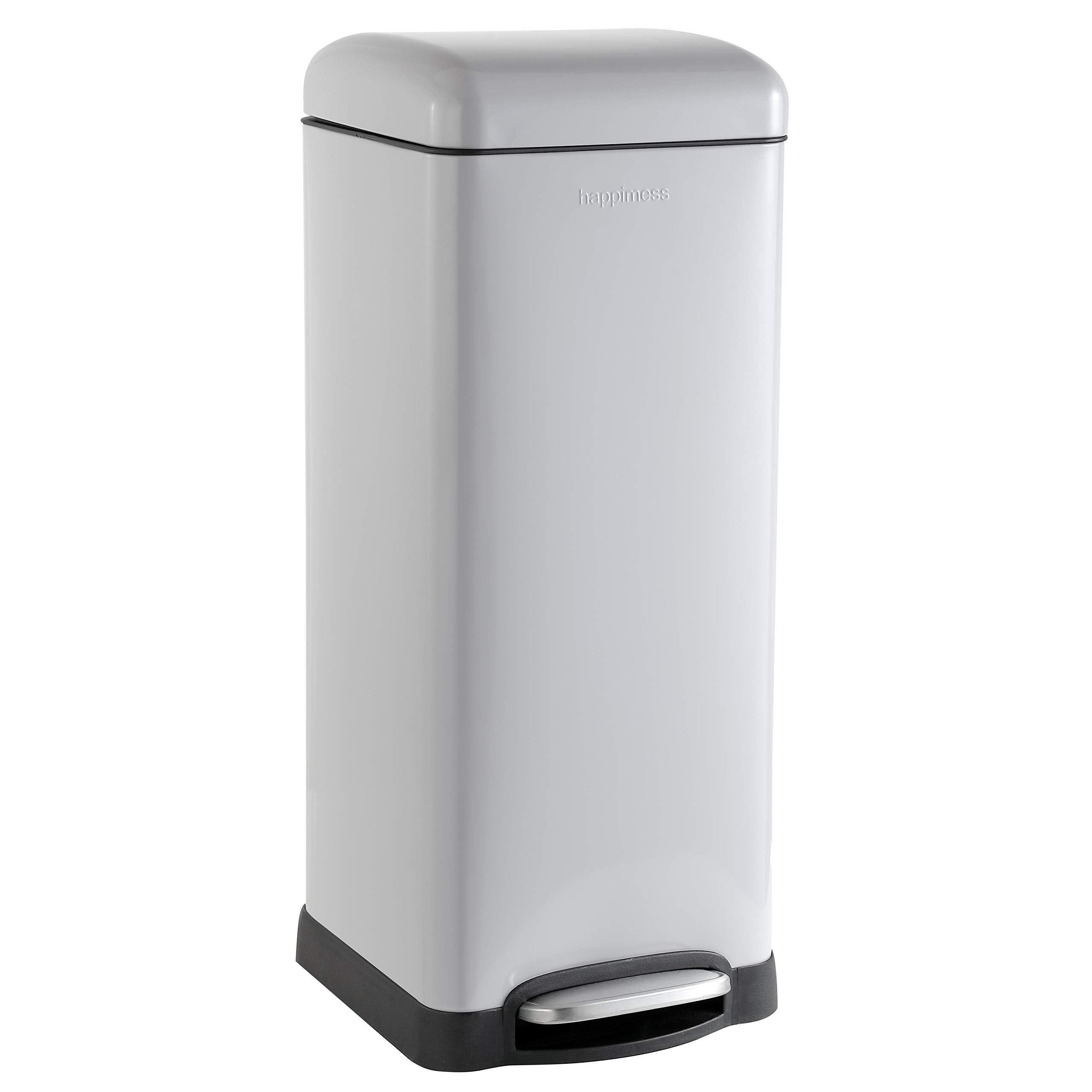 Happimess Hpm1007C Betty Retro 8-Gallon Step-Open Trash Can With Soft-Close Lid, Fingerprint Resistant, Modern, Minimalistic For
