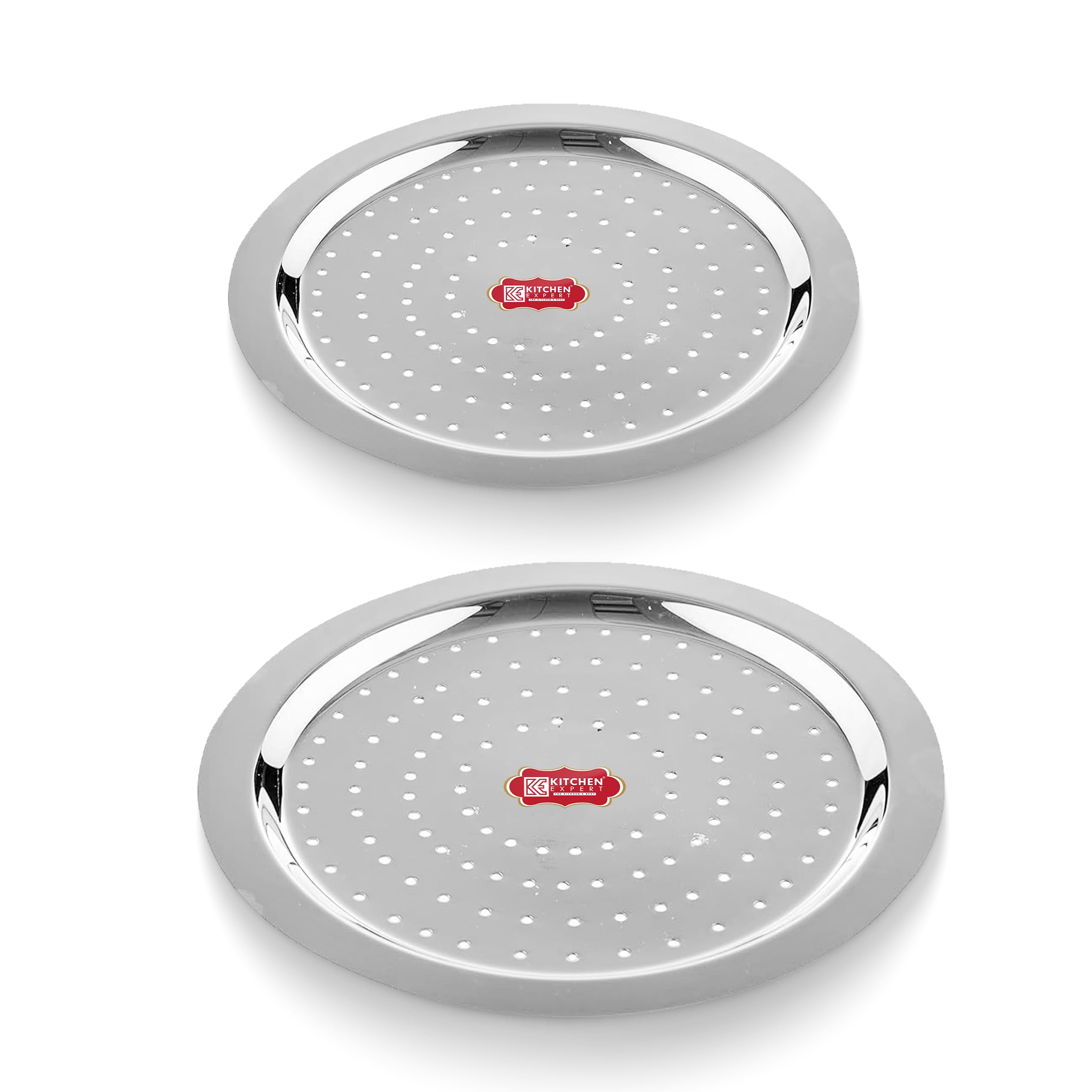 Kitchen Expert - Steel Hole Lid | Set Of 2 | Lid Covers For Utensils | Milk Cover Plate| Steel Jali Plate | Essential Set For Ki