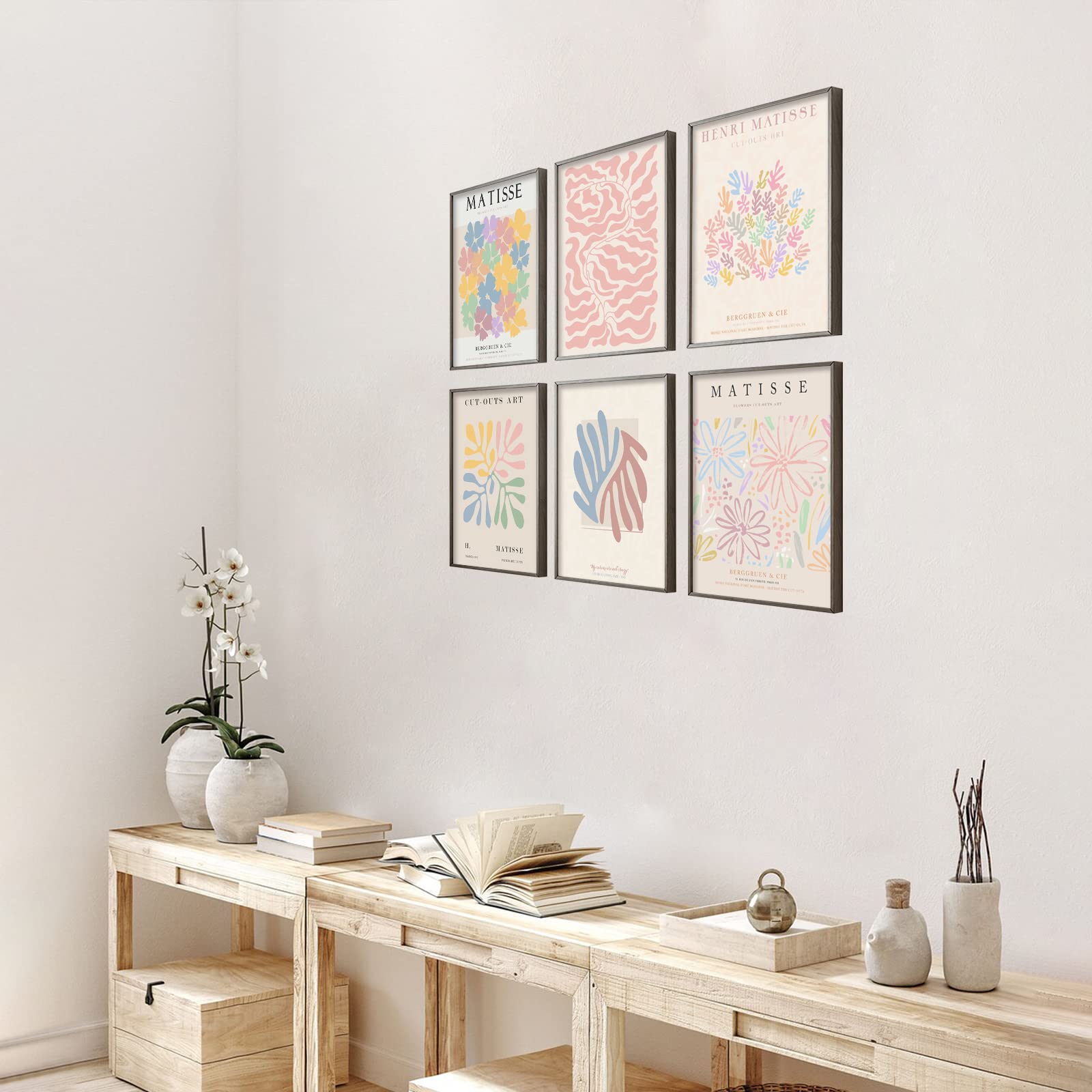 Kbkbart Henri Matisse Posters, Danish Pastel Room Decor Aesthetic, Abstract Matisse Wall Art, Minimalist Flower Boho Art Prints,