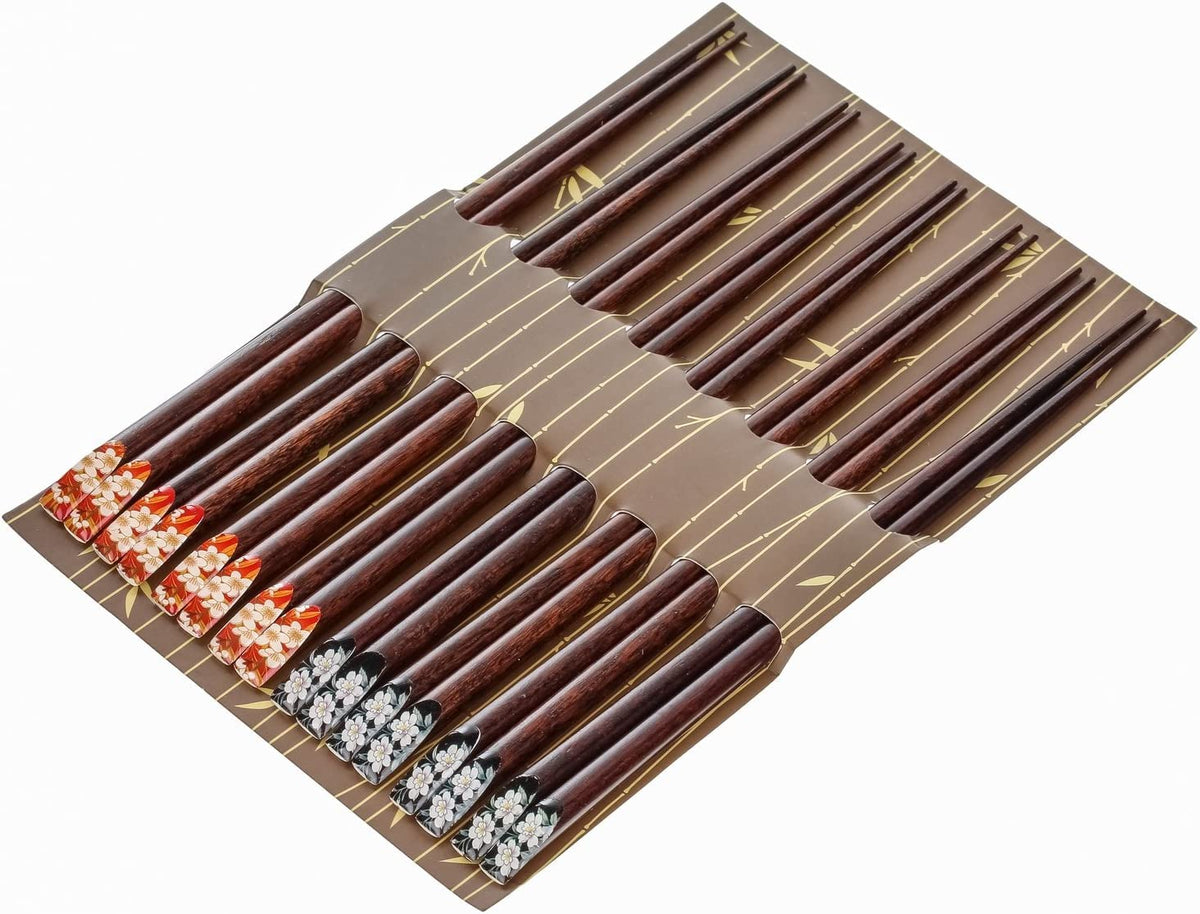 W Home Heim Concept 8- Pairs Bamboo Chopsticks Reusable Chinese Korean Japanese Chopsticks Natural Wood Chop Stick (Chopsticks8S