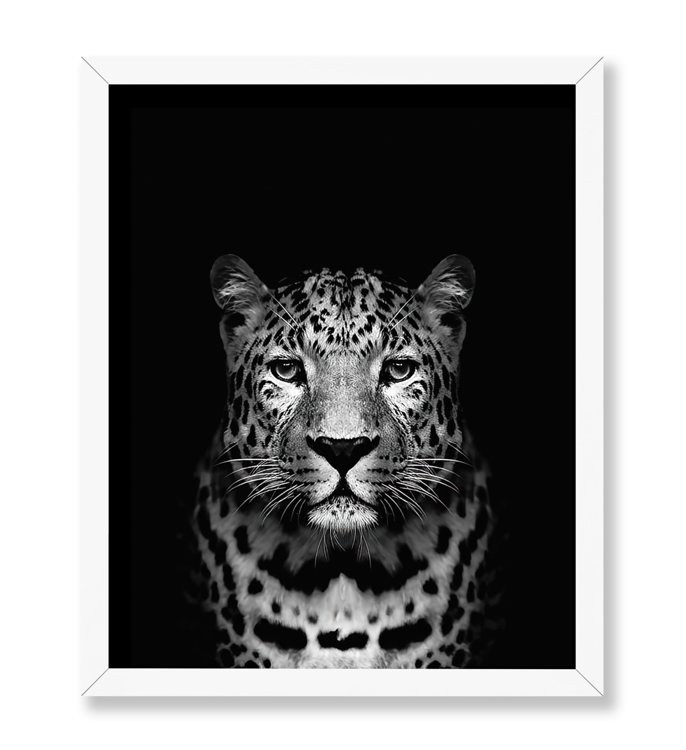 Poster Master Vintage Photograph Poster - Retro Animal Print - Leopard, Minimalist, Fierce, Black & White, Simple - Gift for Art