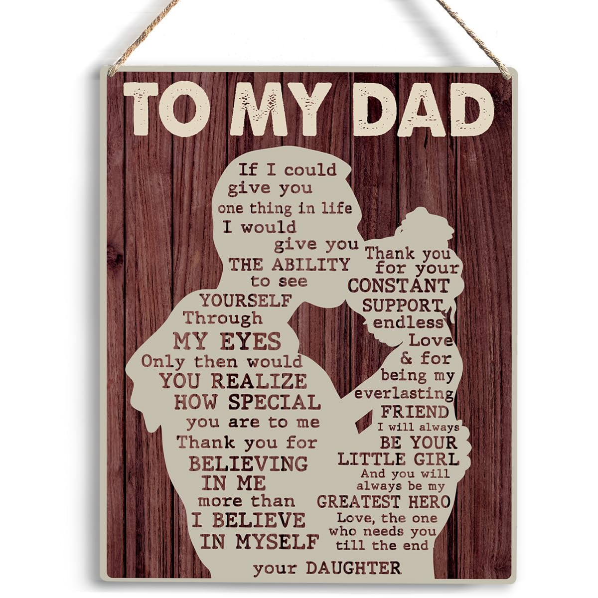 Gifts for Dad Fathers Day Gifts, Birthday Gifts for Dad, Dad Gifts from Daughter Anniversary Fathers Day Thanksgiving Wooden H