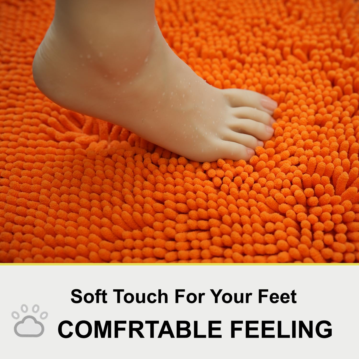 Boankodu Bathroom Rugs Sets 2 Piece, Extra Soft Chenille Bath Mat Ultra Absorbent Bathroom Rug, Bathroom Mat With Non-Slip Botto