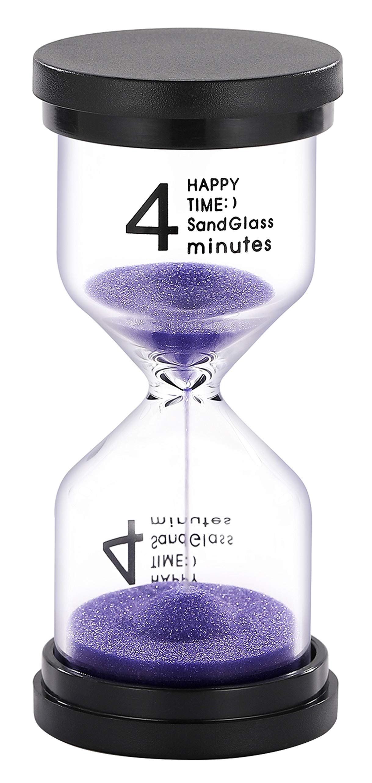 Suliao Hourglass 4 Minute Sand Timer: Colorful Sand Watch 4 Min, Small Purple Sand Clock, Plastic Hour Glass Sandglass For Kids,