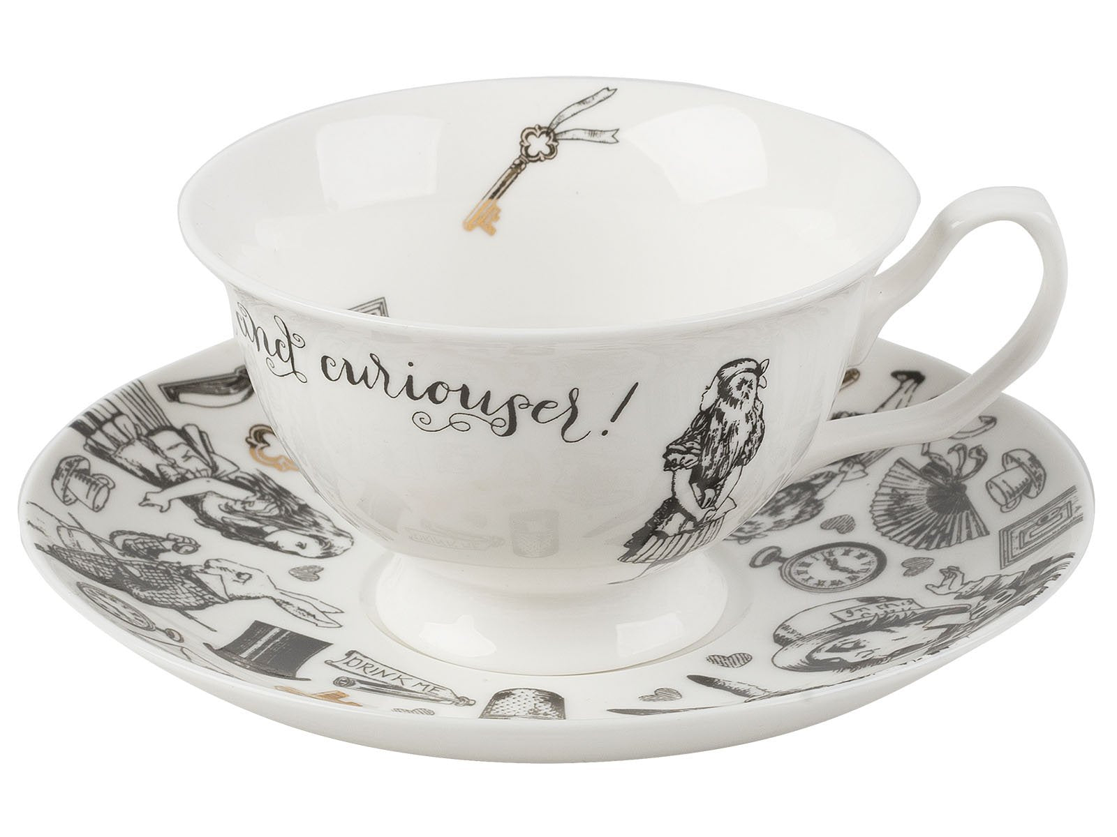 V&A Alice In Wonderland Cup And Saucer, 210 Ml (7 Fl Oz)