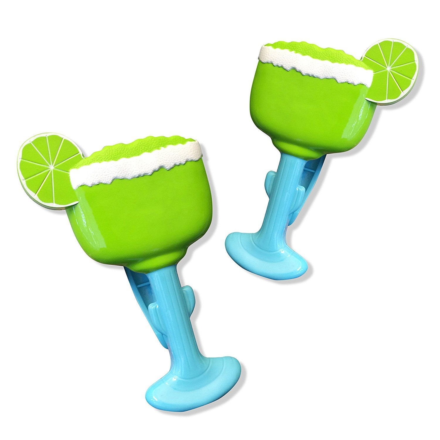 O2Cool Bocaclips - Beach Towel Clips For Beach Chairs, Patio And Pool Accessories - (Margarita) 2 Count