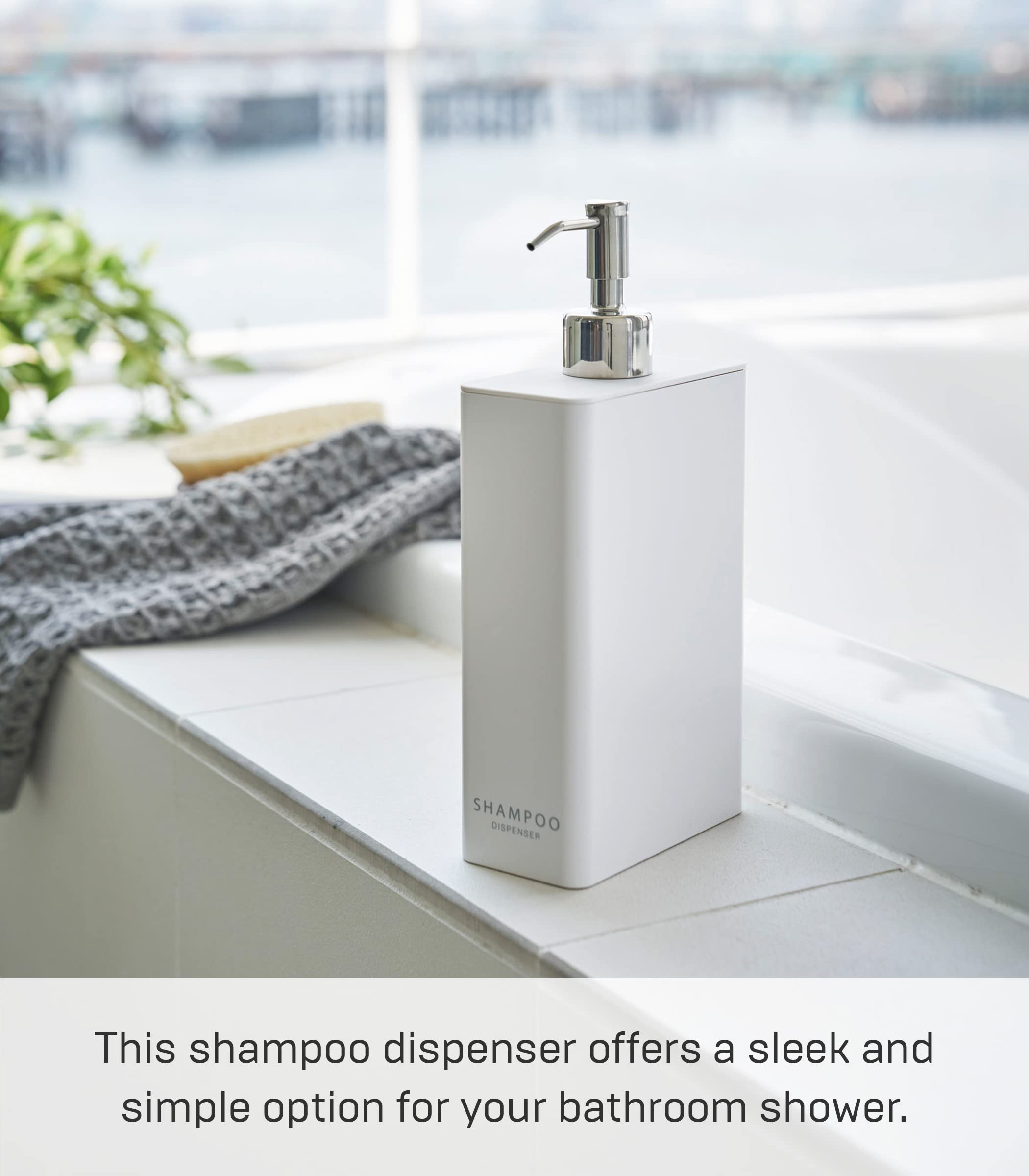 Yamazaki Tower Shampoo Dispenser White Rectangular