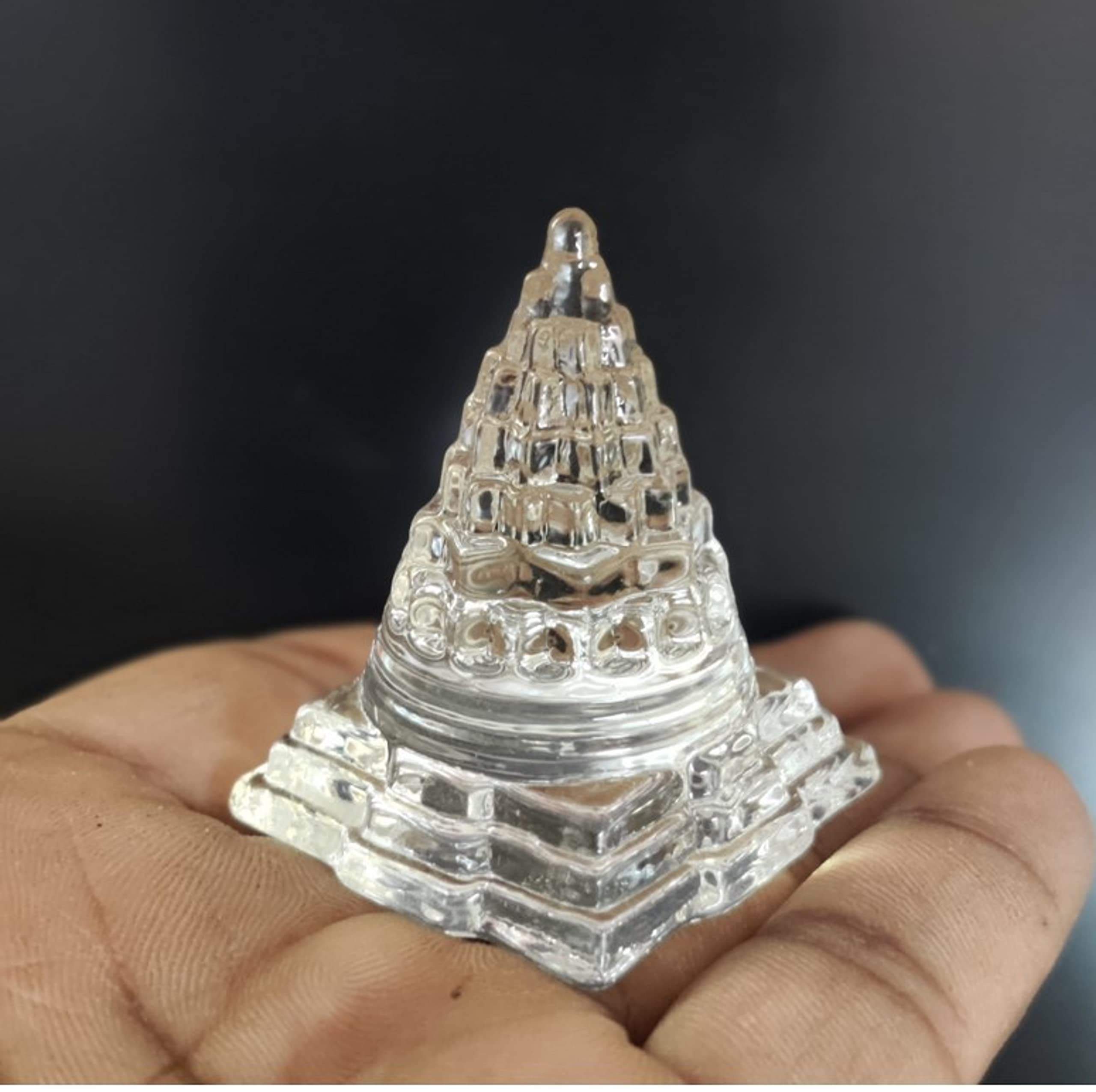 BRIJ HAAT Crystal Lakshmi Ganesh Idol Statue with maha Lakshmi Yantra and Shree Yantra for Home Office Pooja Gift (L.G.+ Yantra)