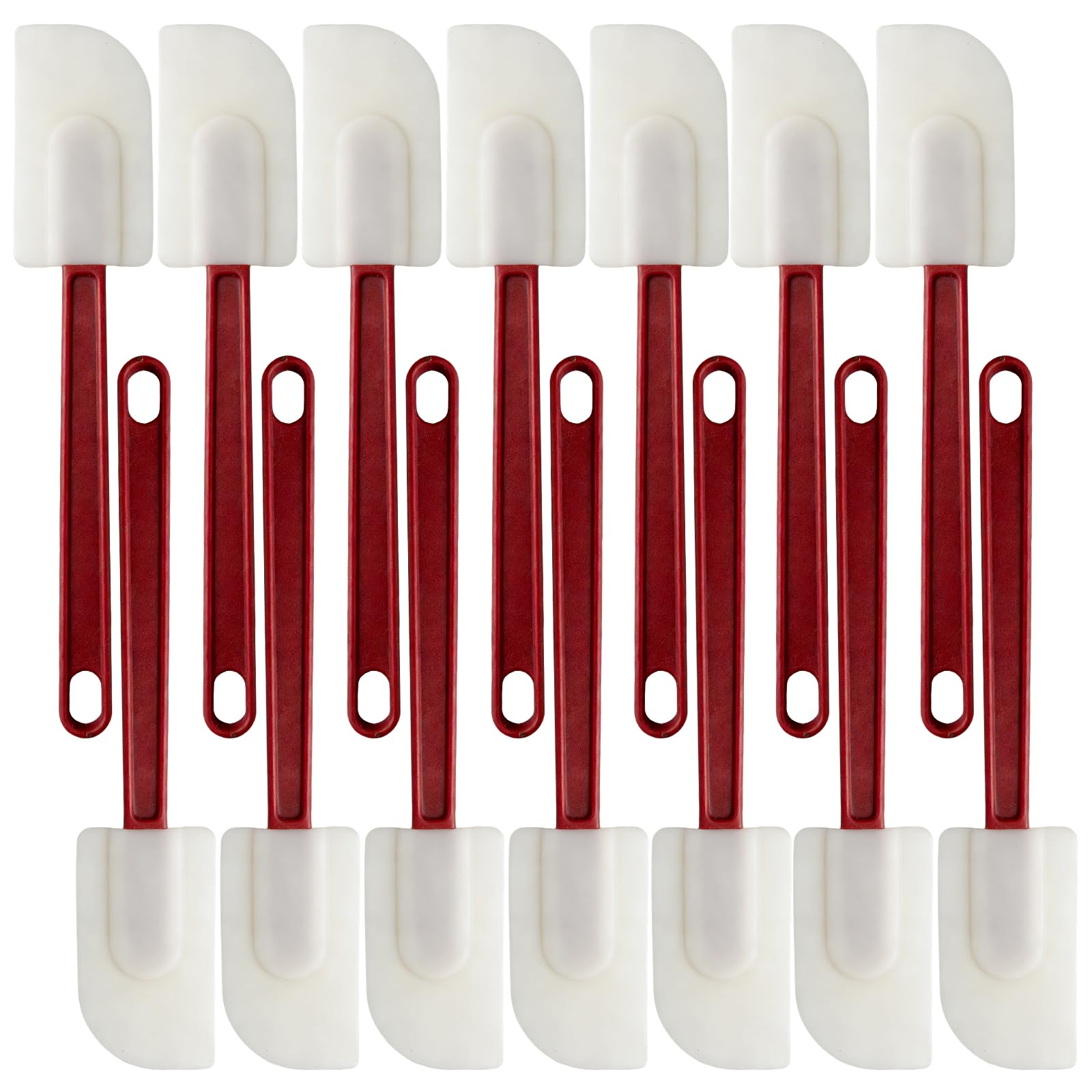 14 Pcs Silicone Rubber Spatula 10 Inch Non Stick Heavy Duty Scraper 500 Fahrenheit Heat Resistant Commercial Spatula for Kitchen