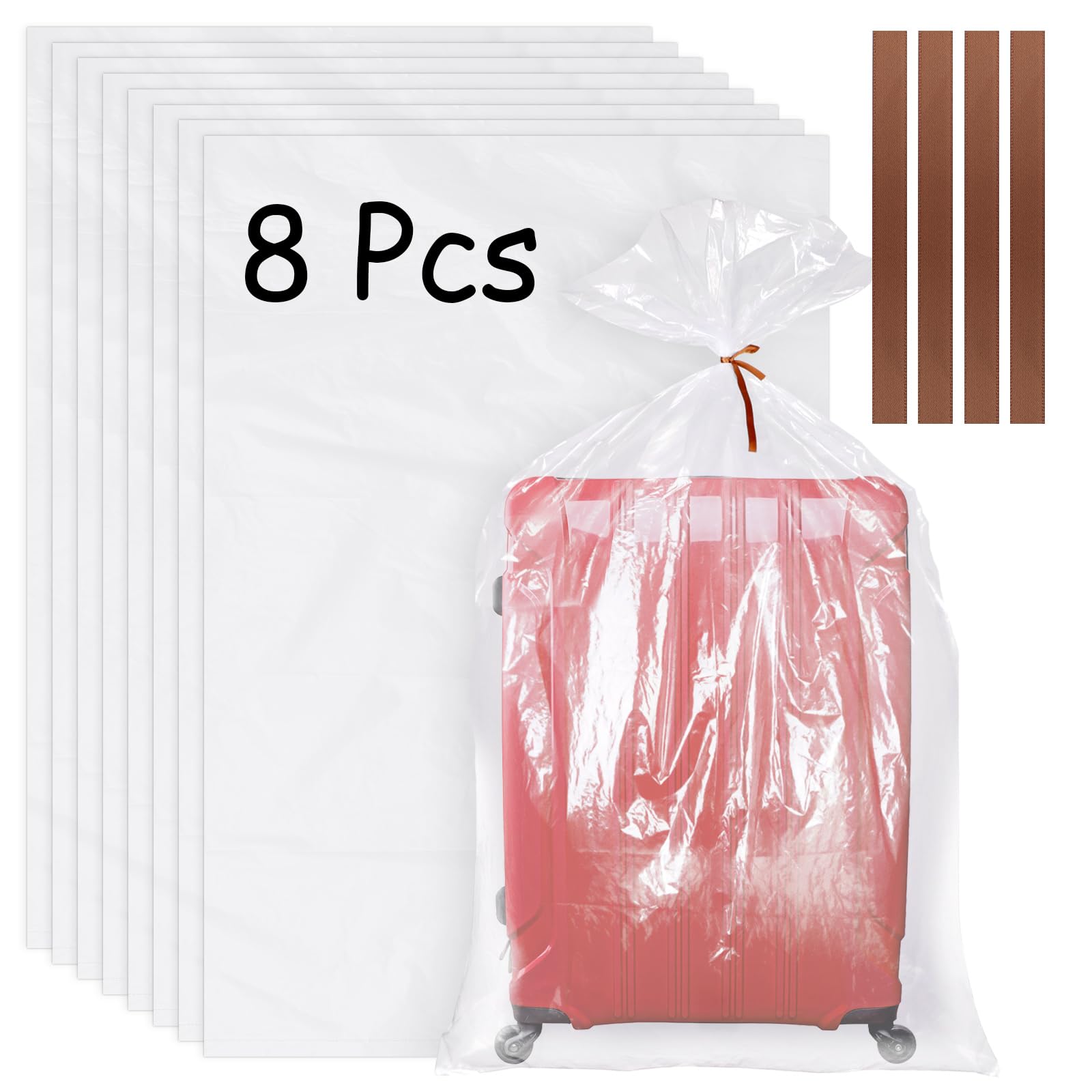 8 Pack Large Clear Plastic Bags, 40'' X 60'' Moistureproof Dustproof Large Storage Bags, Reusable Giant Extra Luggage Storage Ba