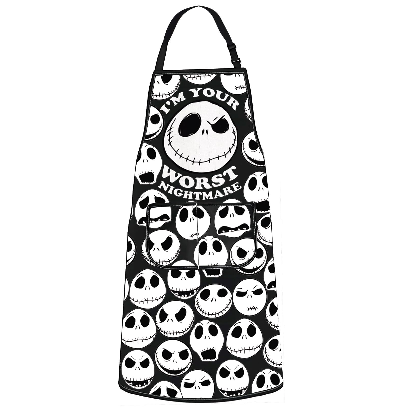 Wzmpa Jack & Sally Kitchen Apron Horror Jack Fans Gifts IM Your Worst Jack Adjustable Apron Jack Movie Merch (IM Your Worst Ap